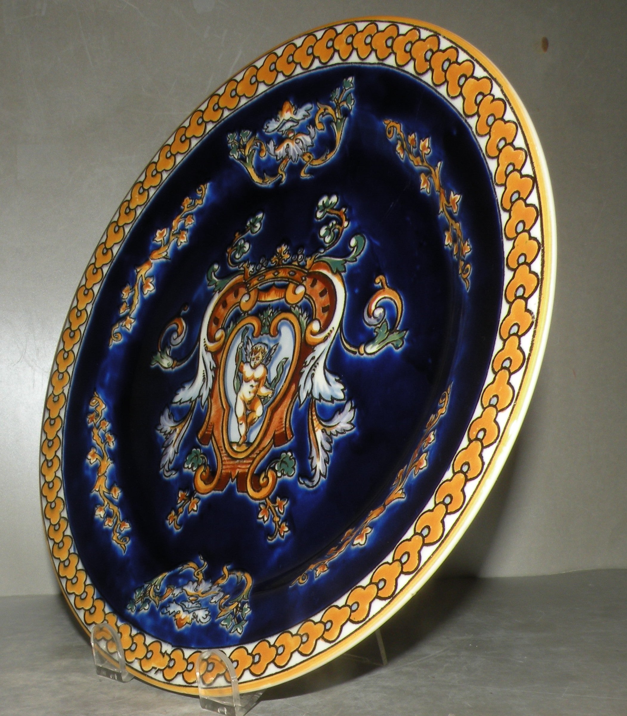 Plate Renaissance Fond Bleu