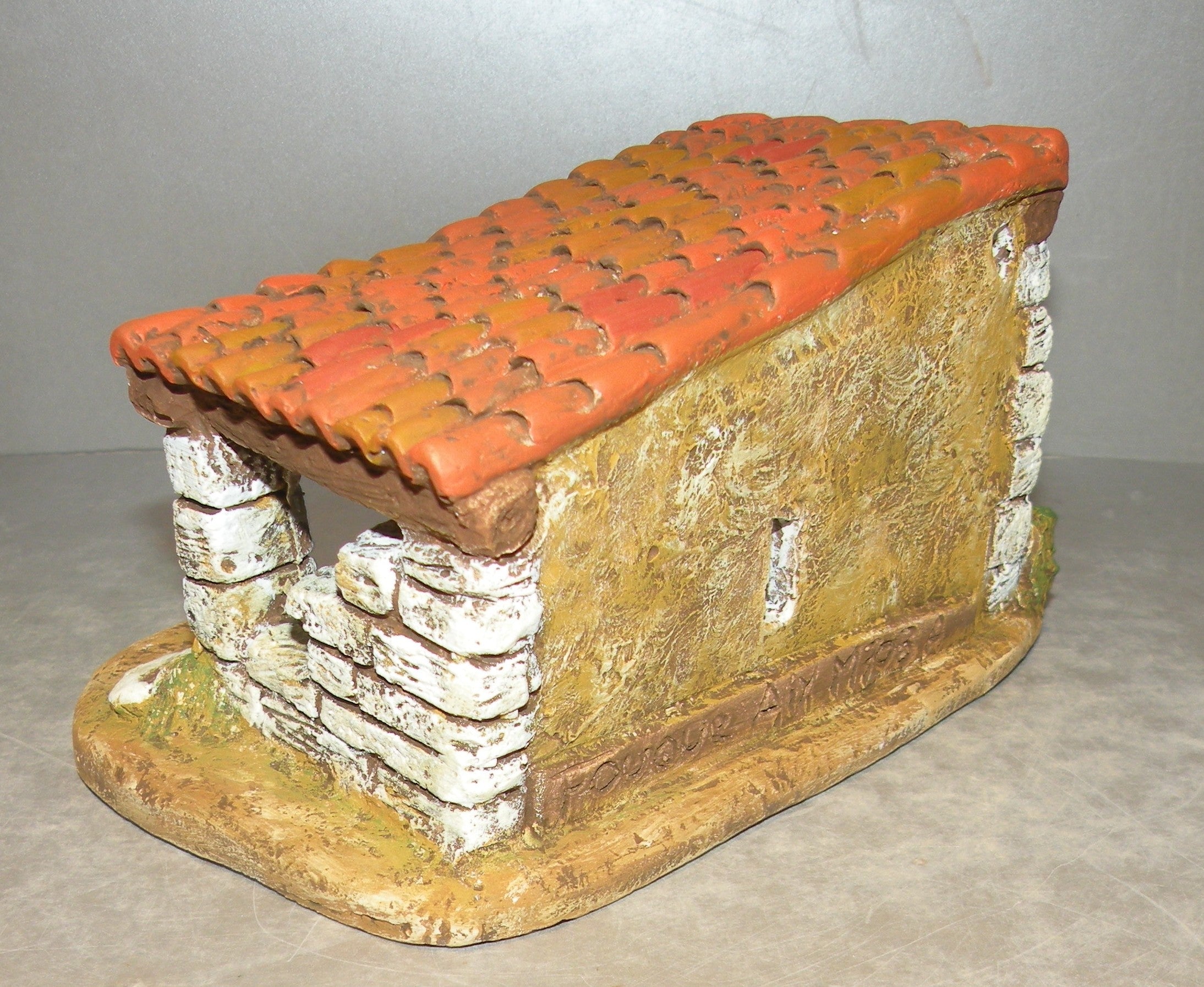 Cowshed 1 slope roof on base, ( 701 B )  High Density Plaster  ,  Fouque 4 Cm