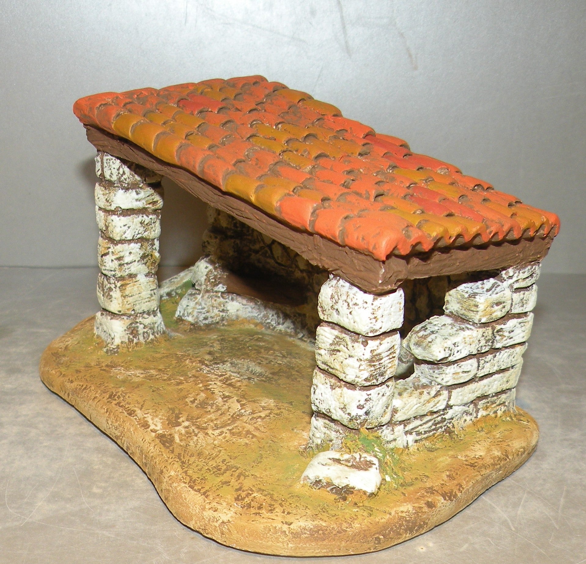 Cowshed 1 slope roof on base, ( 701 B )  High Density Plaster  ,  Fouque 4 Cm