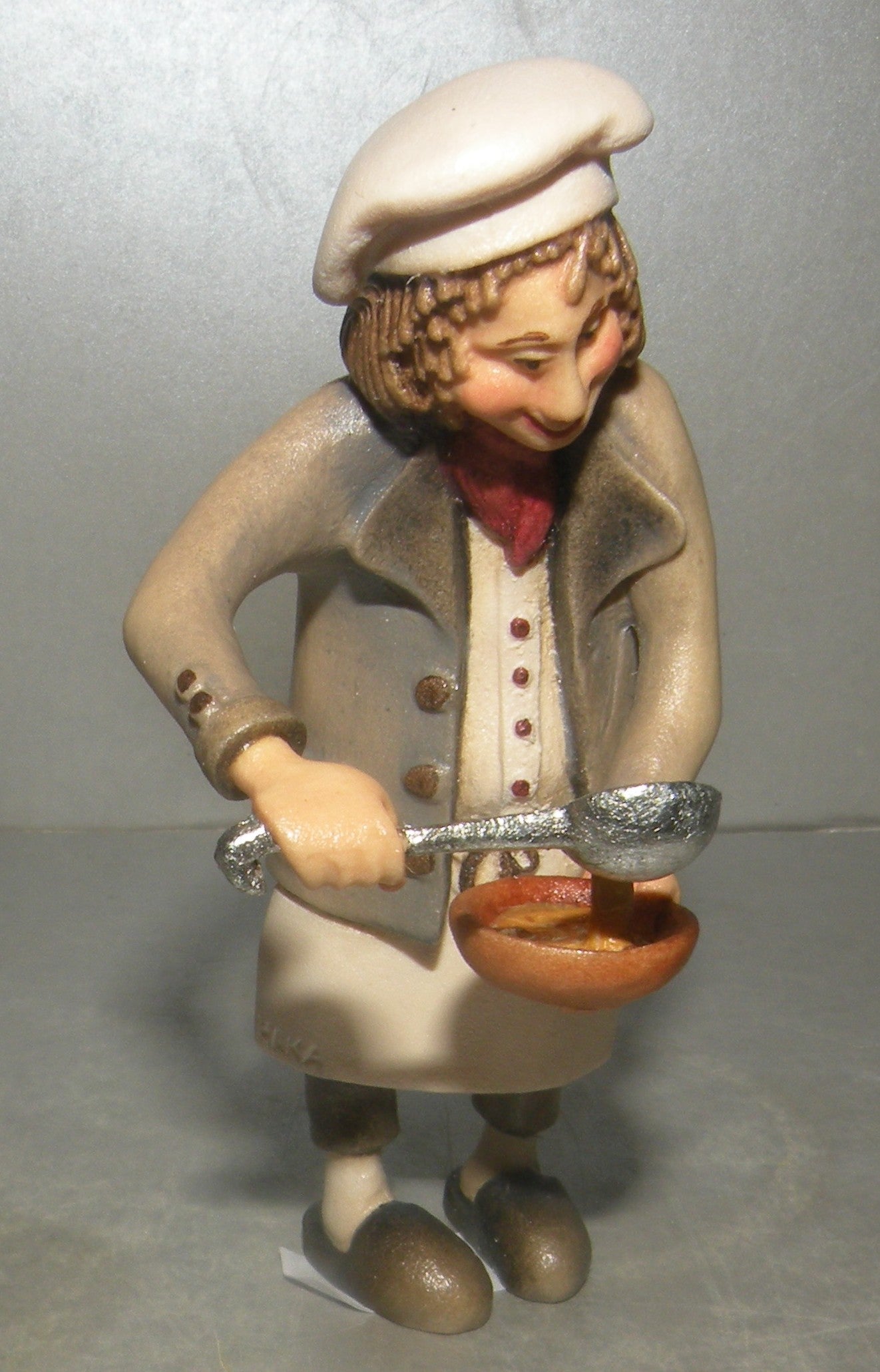 Cook with ladle and soup, Kastlunger