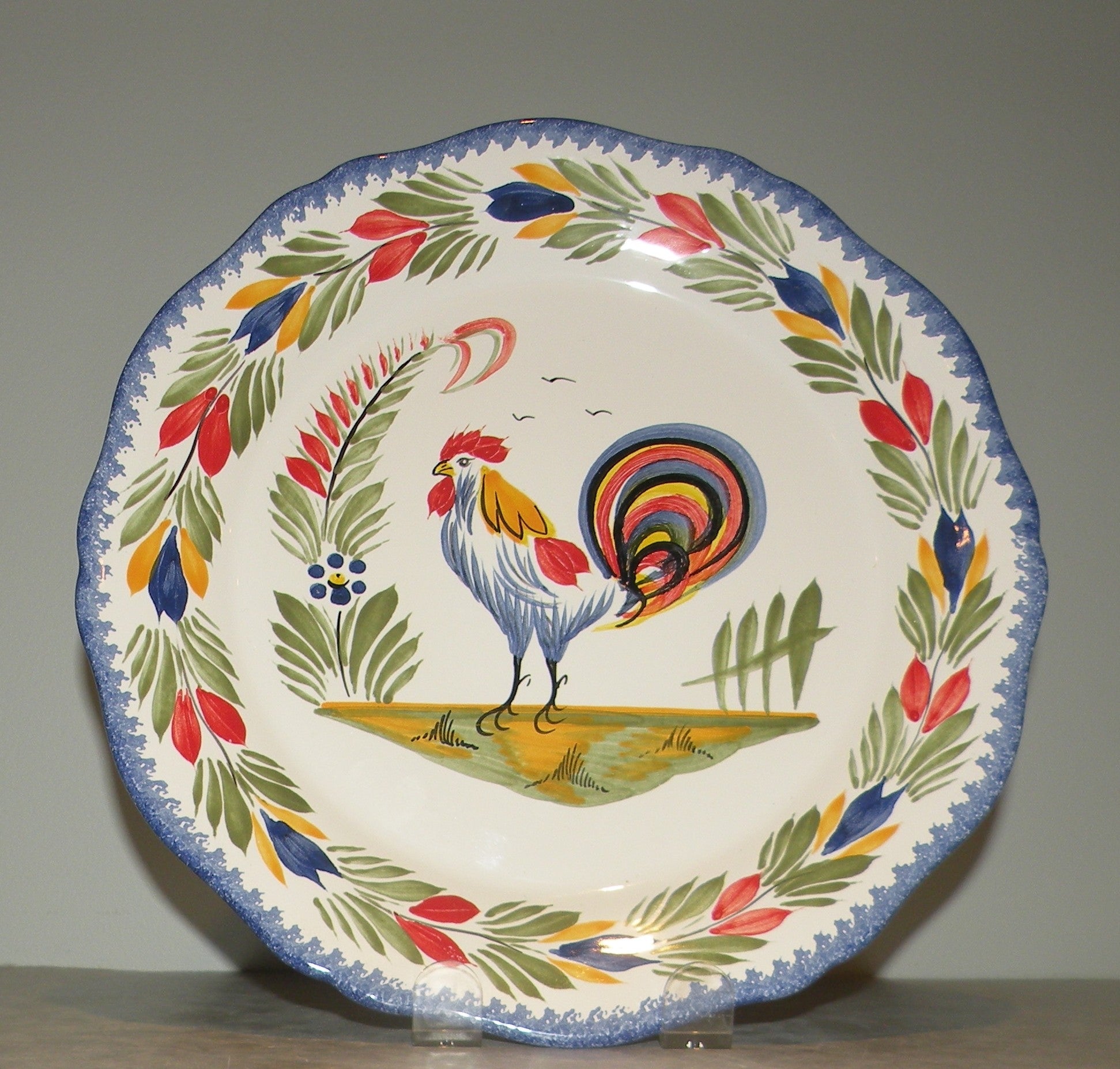 Wall  Plate Coq ( Rooster )  , Fab Quimper