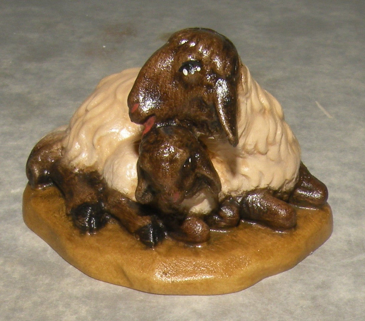 Sheep with lamb Black Head ( 21207-S )  ,   Rustic