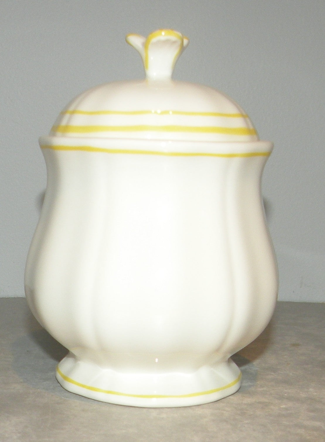 Covered Sugar Bowl ,  Filets Hand Painted