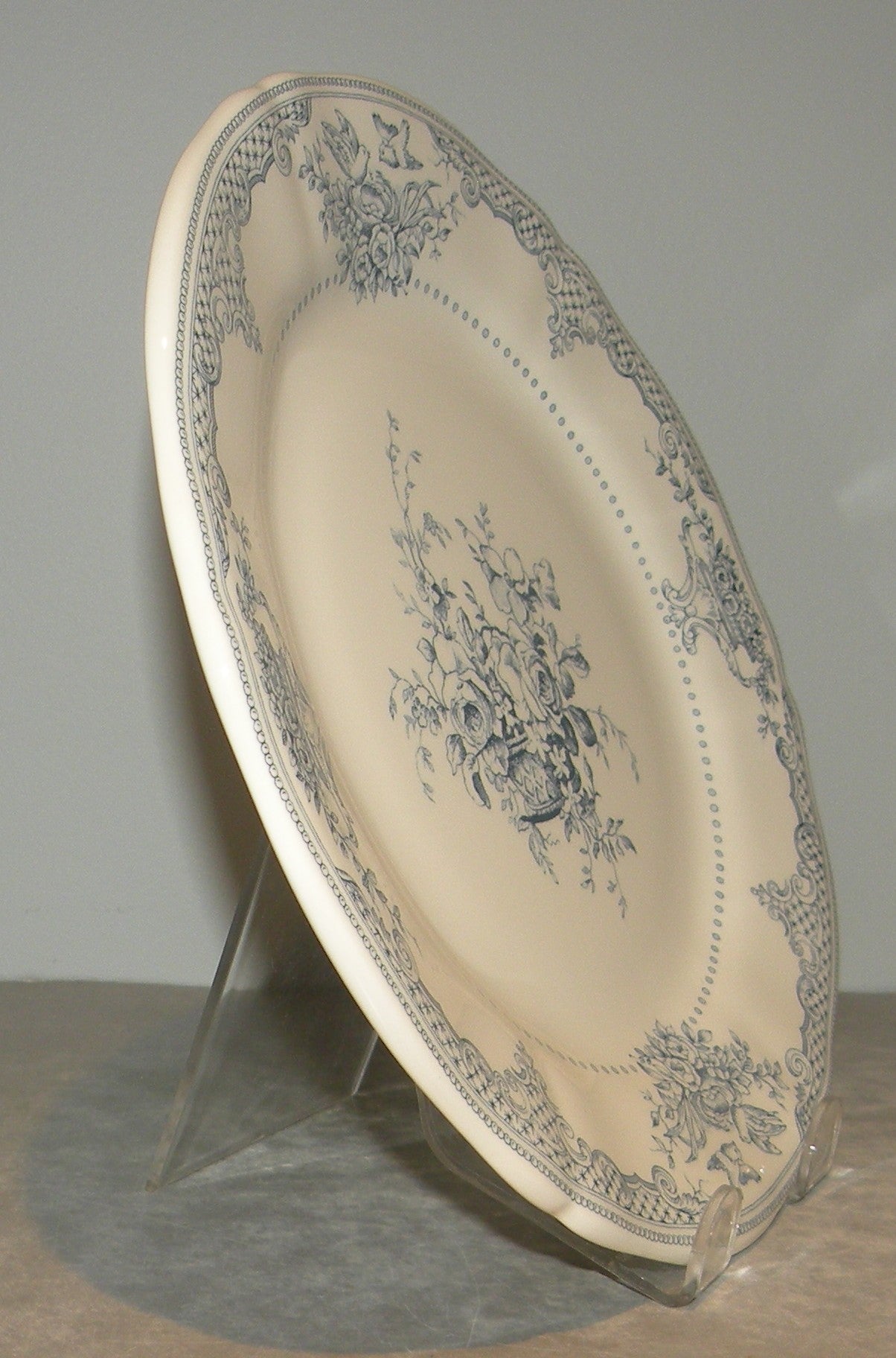 Dessert Plate Fleurs , Les Depareillees in Blue