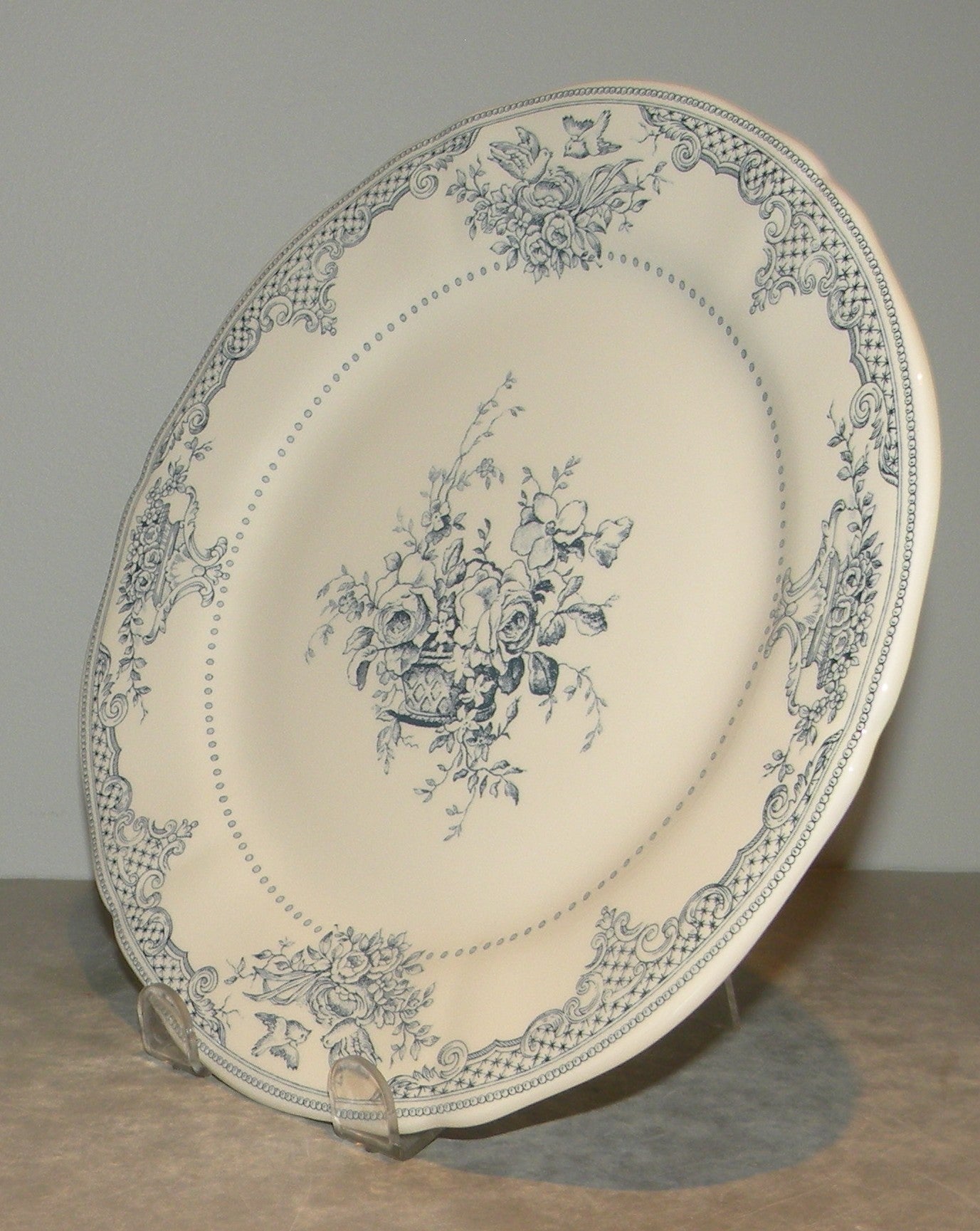 Dessert Plate Fleurs , Les Depareillees in Blue