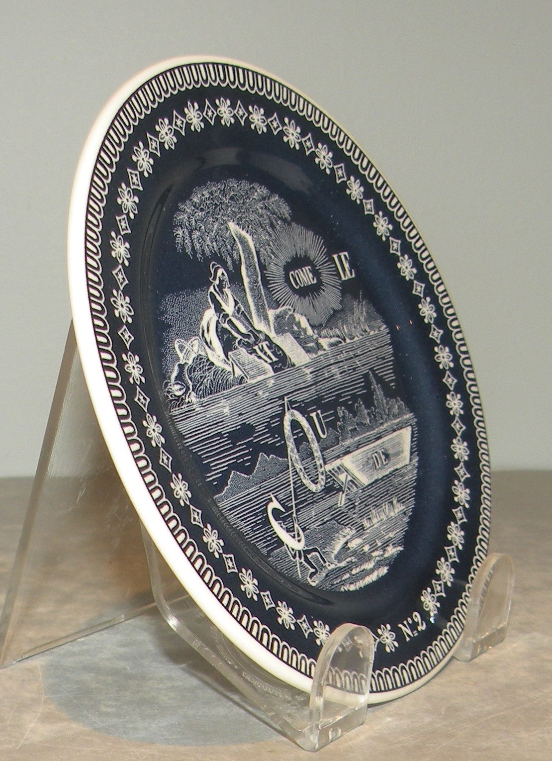 Bottle Coaster, Rebus , Les Depareillees in Blue