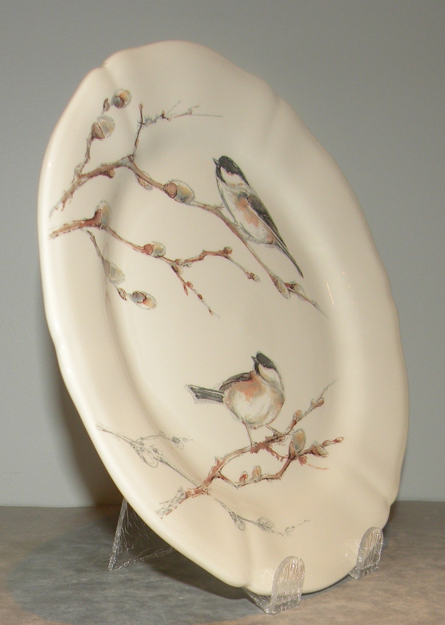 Dessert Plate Barnacle tit ,  Les Oiseaux de la Foret