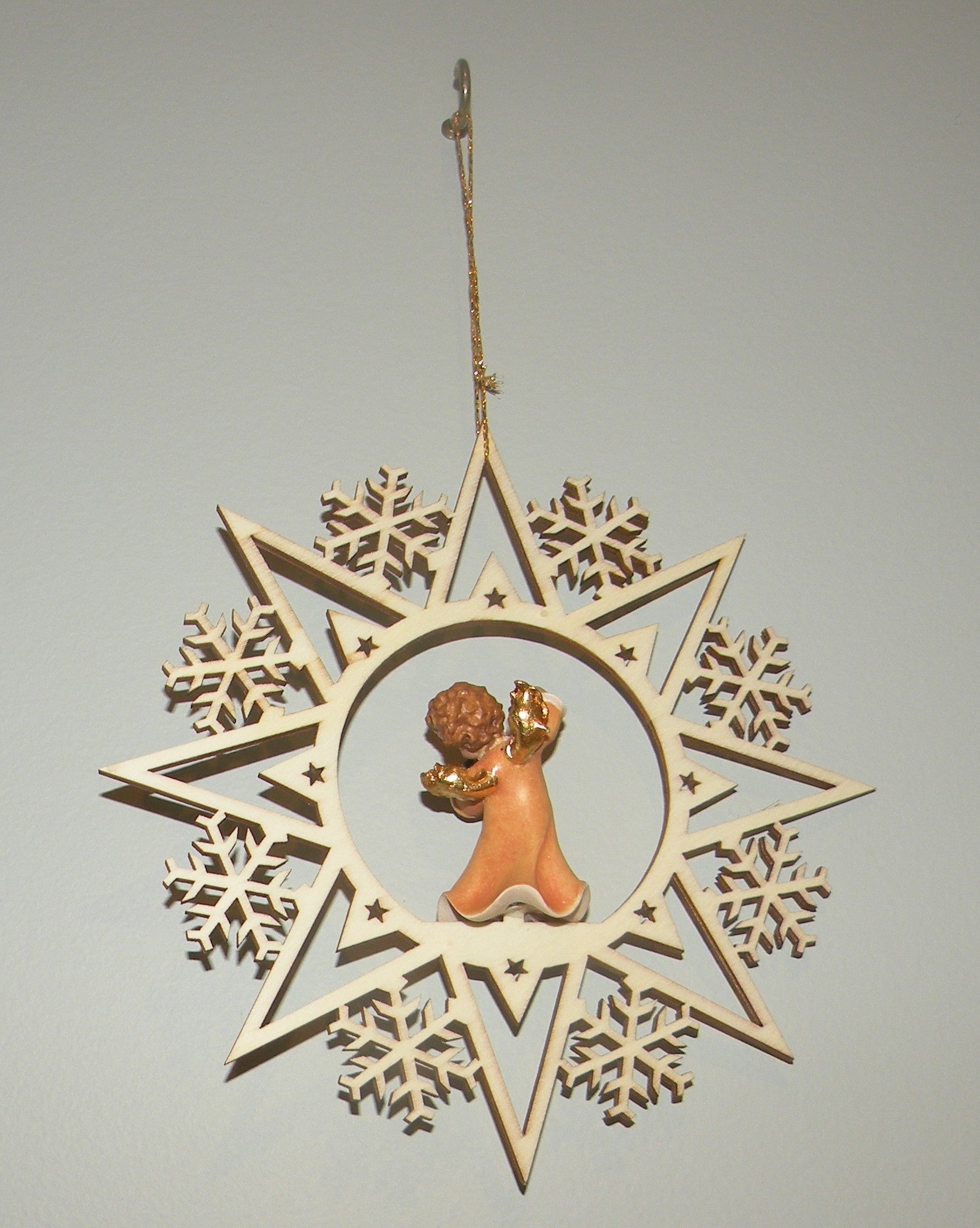 Angel with Accordion on a Star - 08001-F