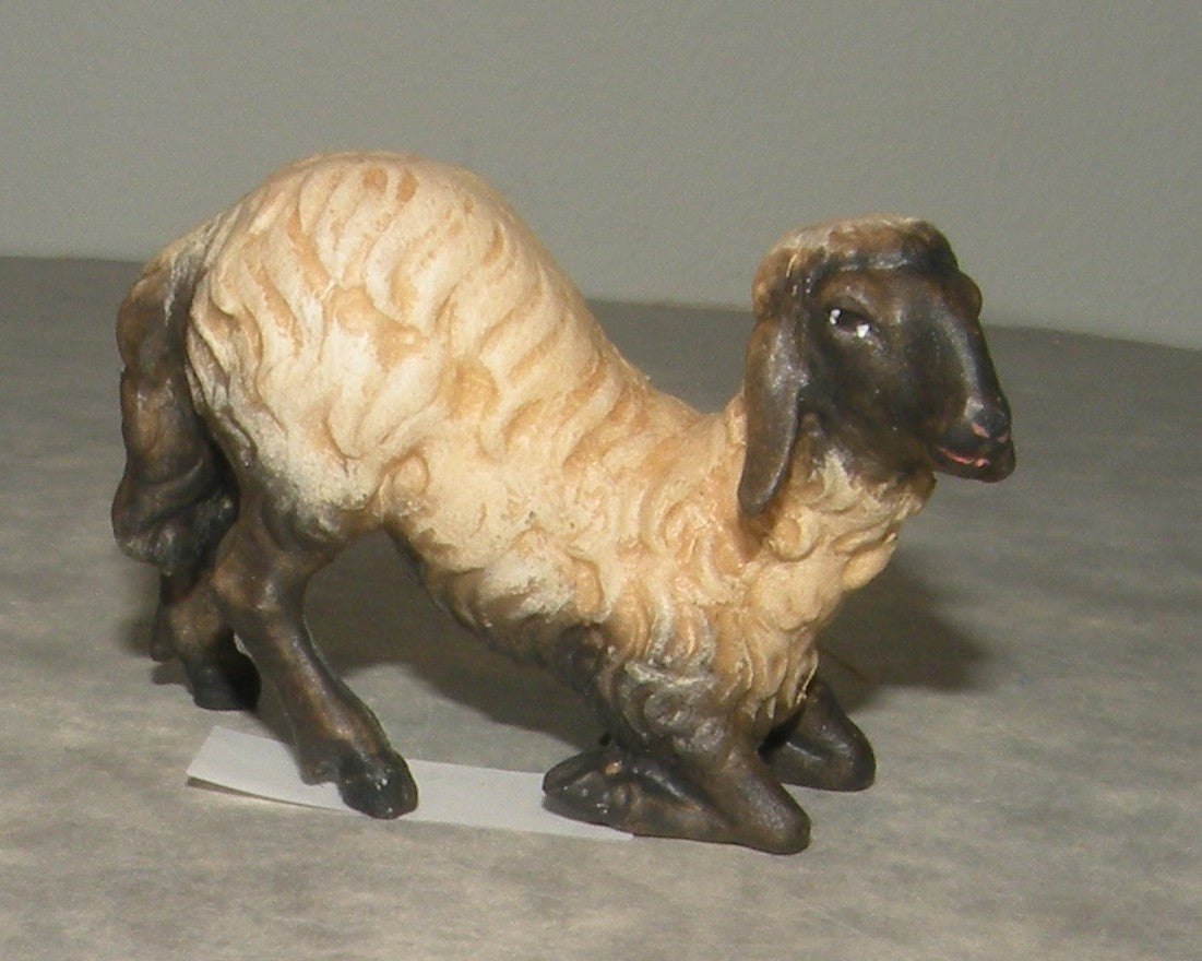 Sheep kneeling black head 1 ( 21204-AS ),  Nazarene