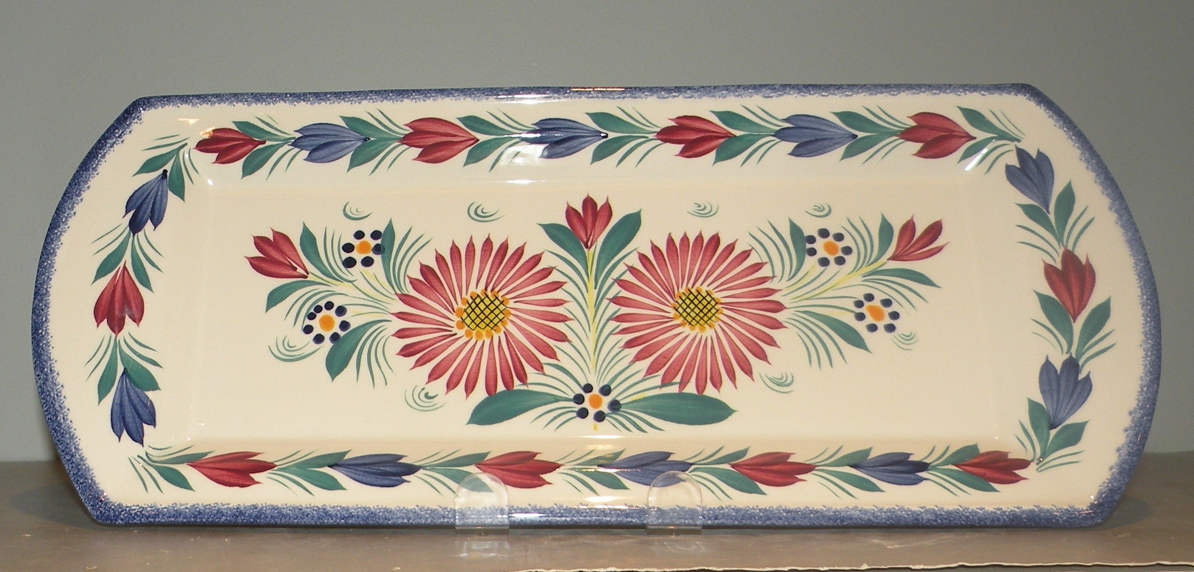 Oblong Serving Tray, Fleuri