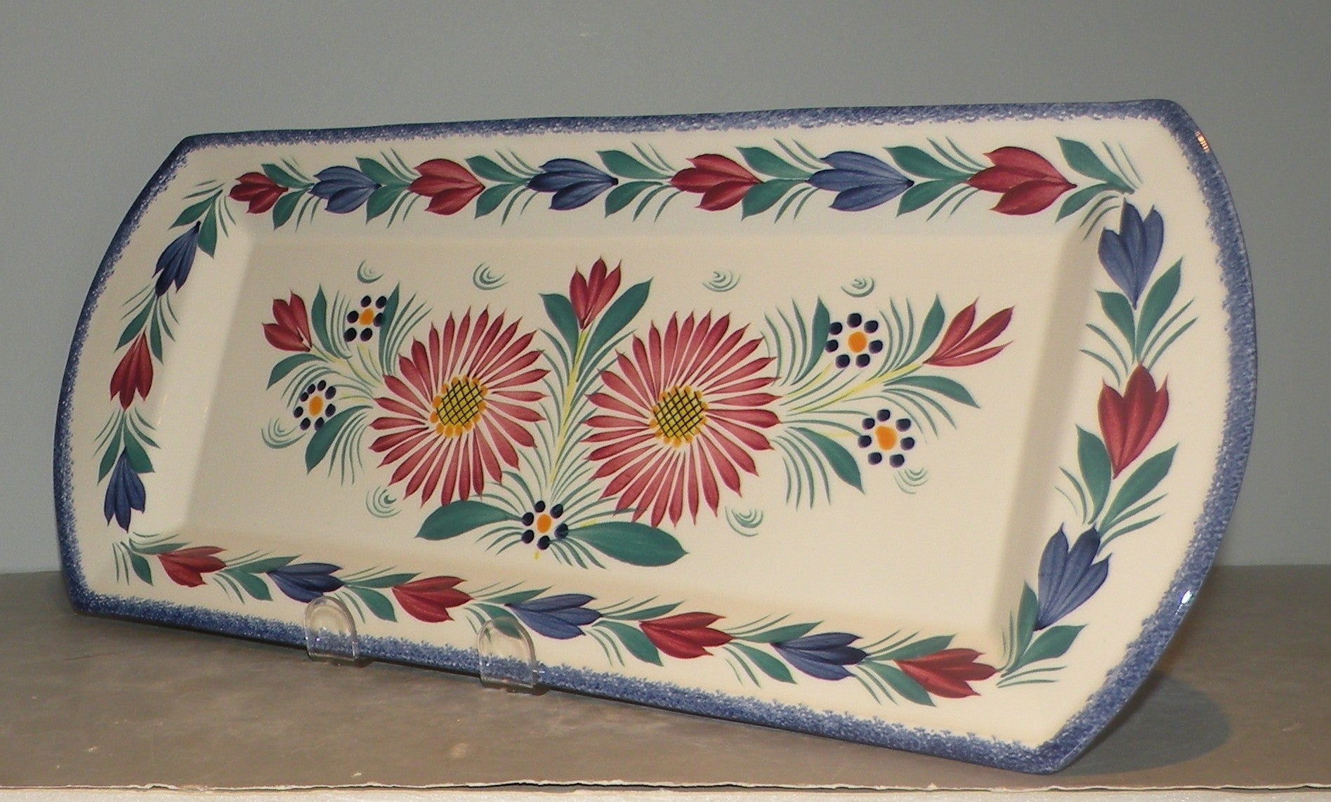 Oblong Serving Tray, Fleuri