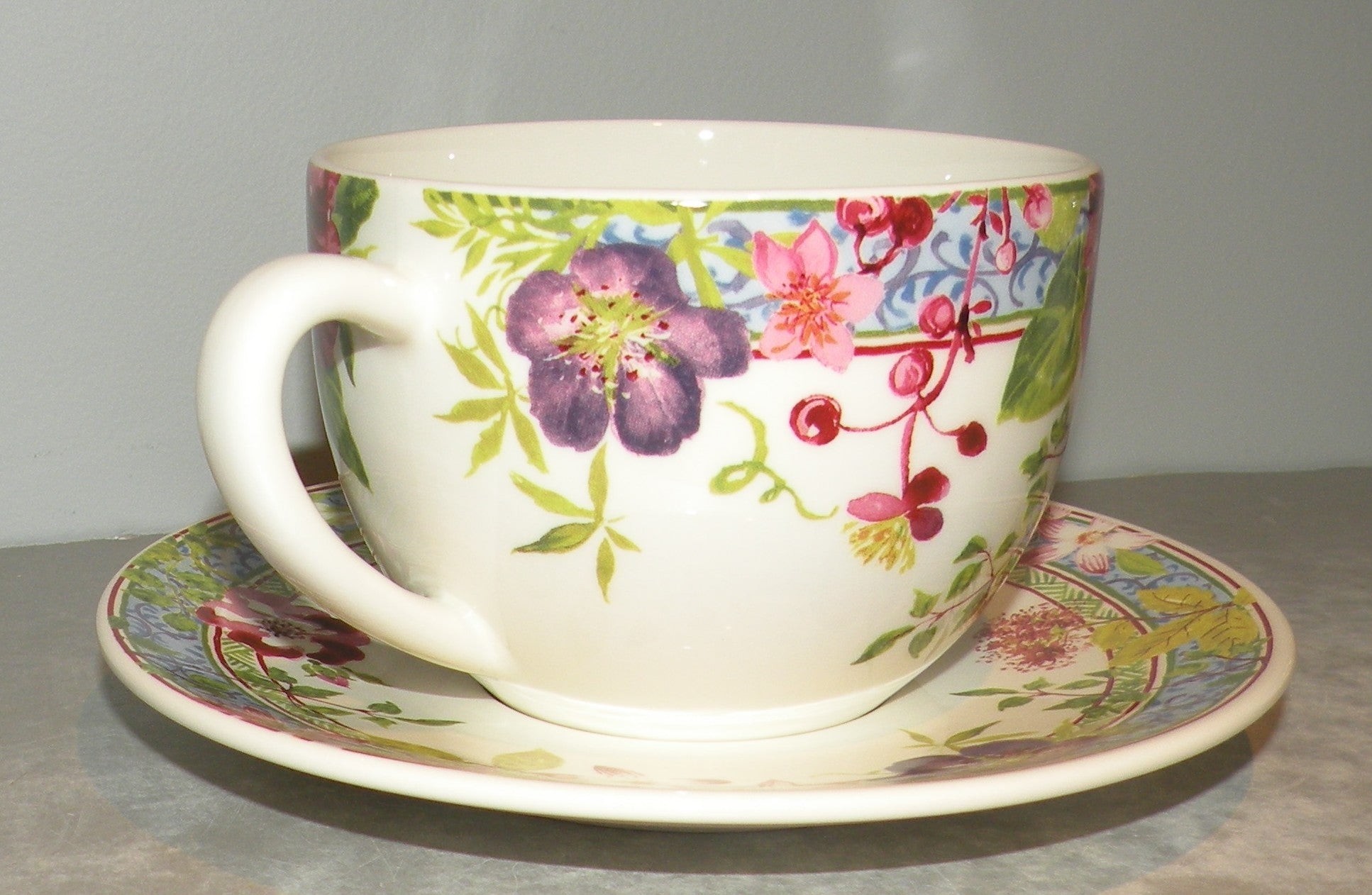 Jumbo Breakfast Cup & Saucer, Millefleurs