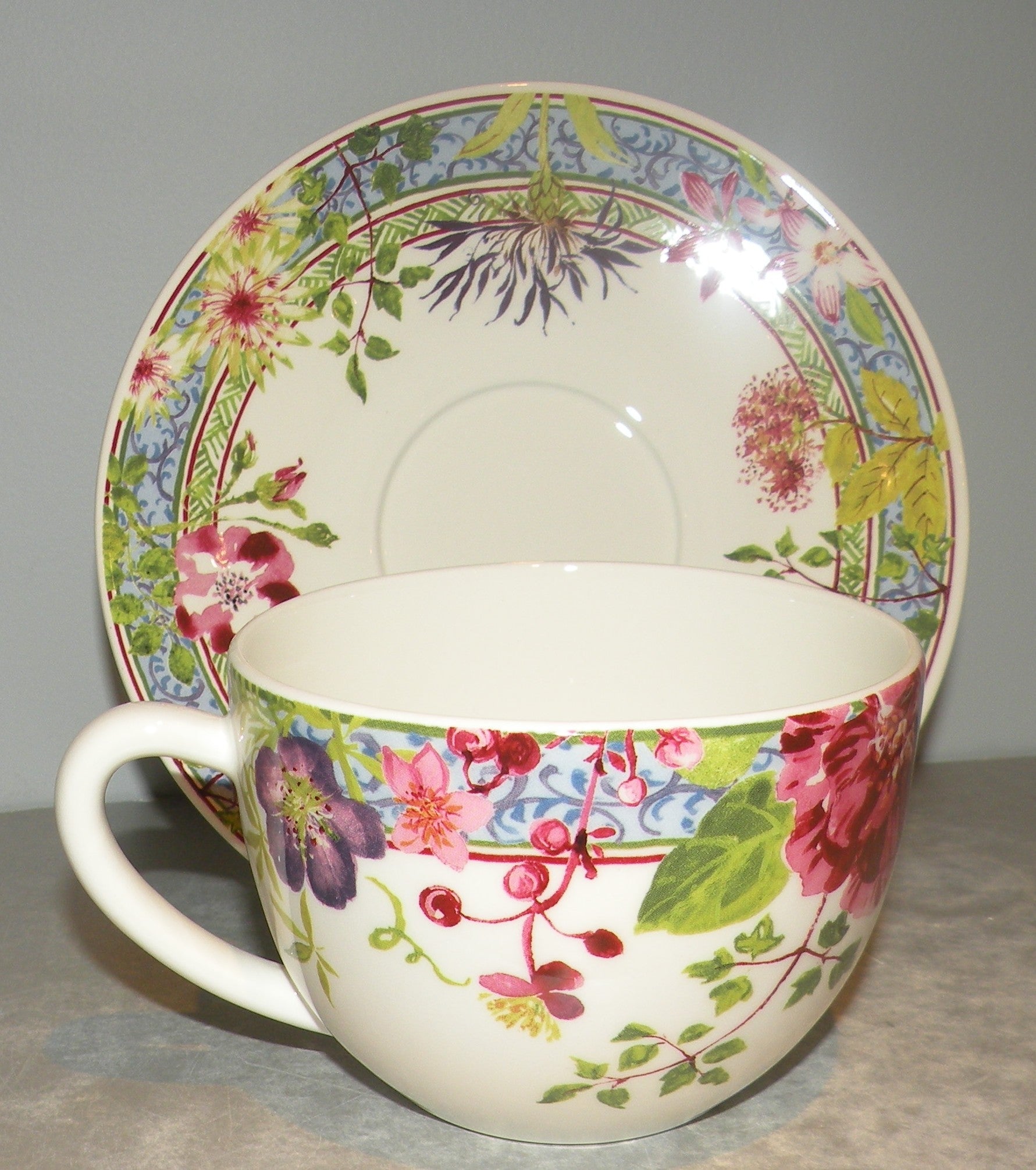 Jumbo Breakfast Cup & Saucer, Millefleurs