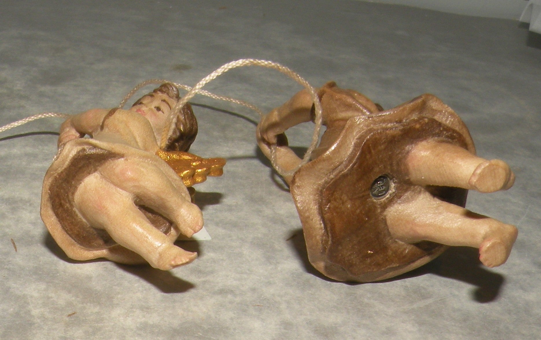 Couple of Angels going down with Yarn, ( 10701-49 and 50 ) Rustic ZF Finish