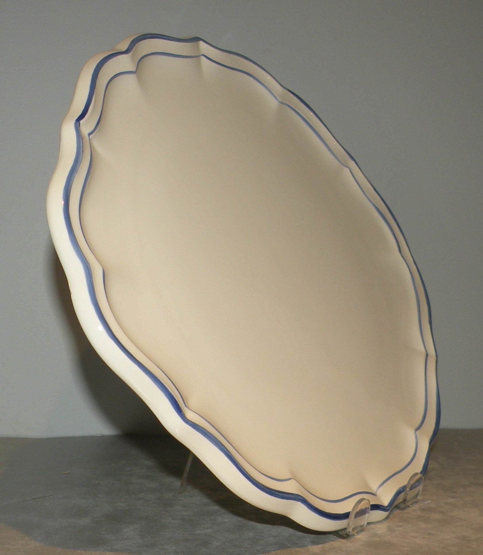 Eared Cake Platter, Filet Bleu