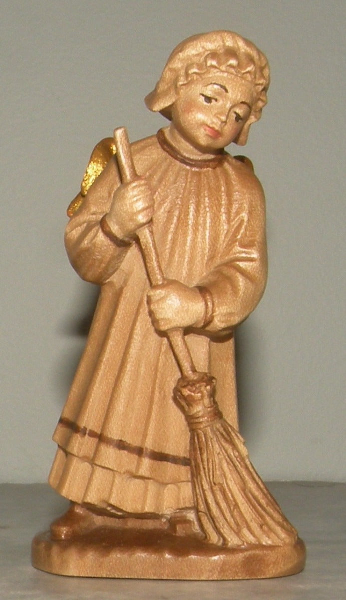 Angel with Broom , Rustic ZF Finish