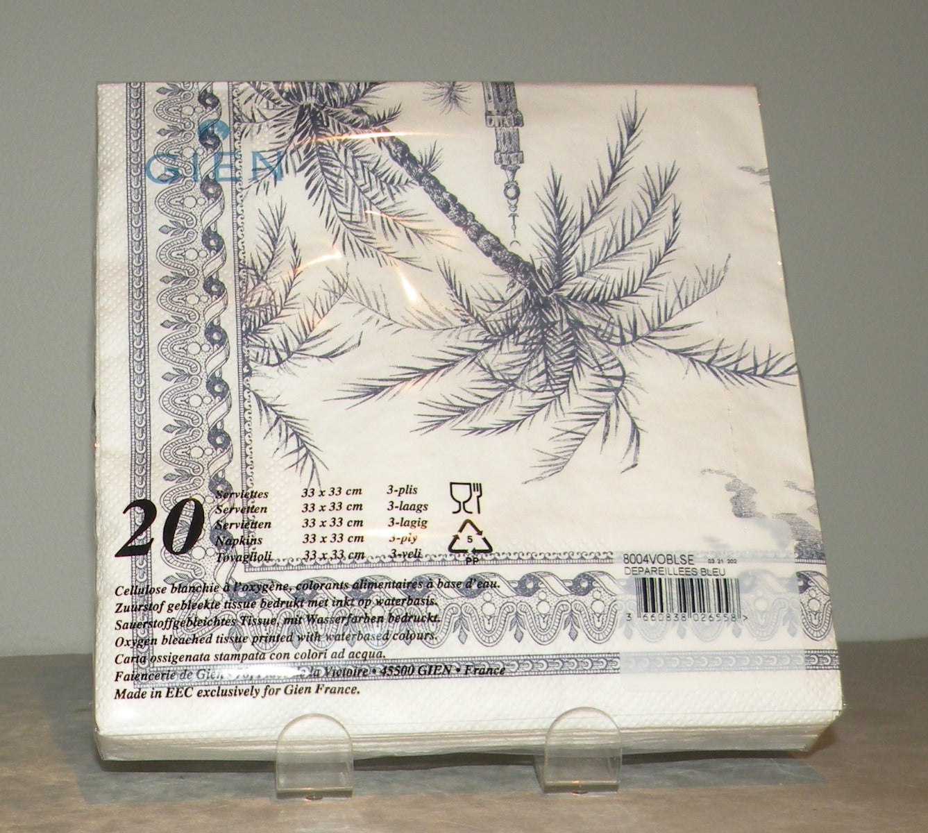 Pack of Luncheon Paper Napkins, Les Depareillees in Blue