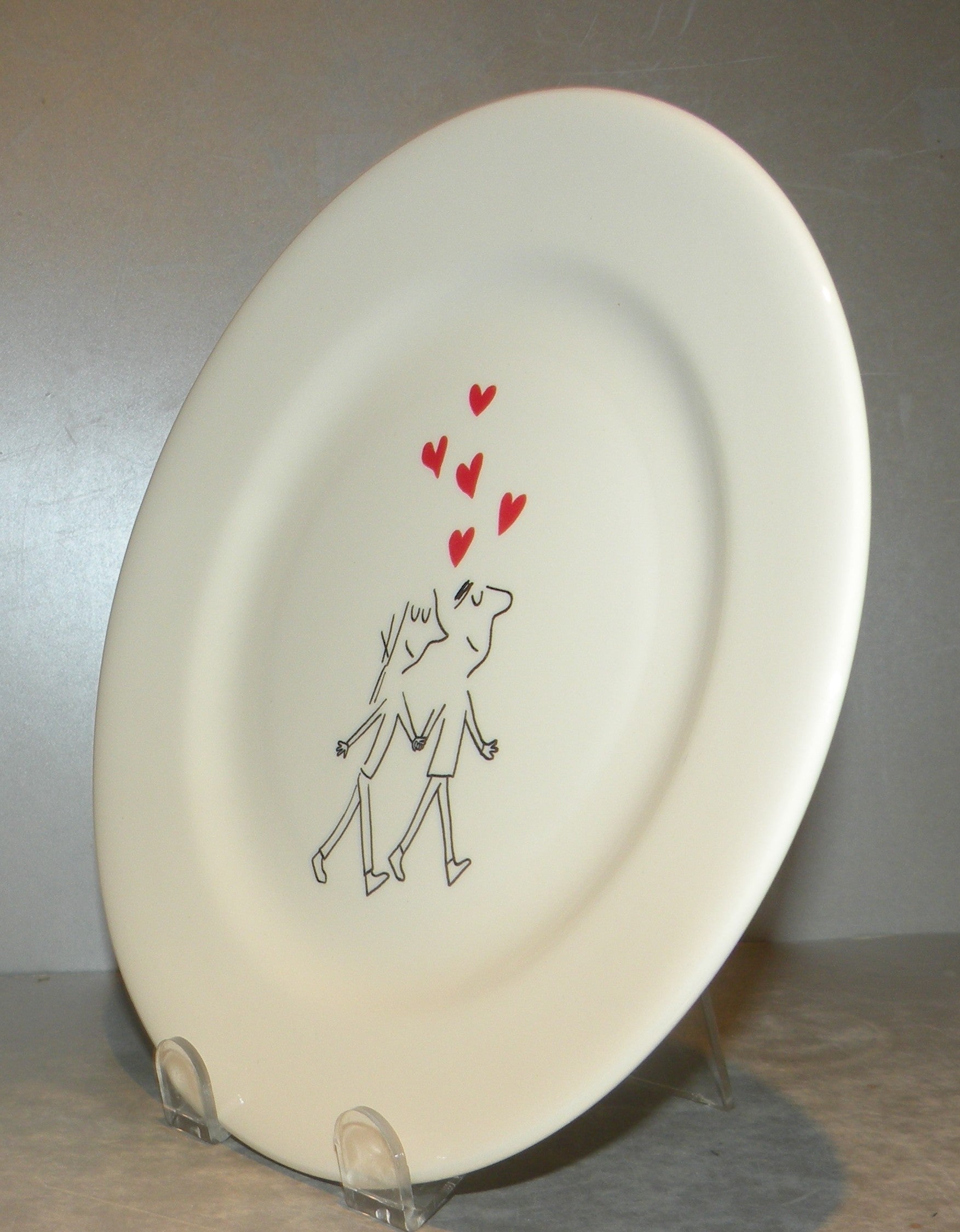 Dessert Plate Couple 5 Hearts , Les Amoureux