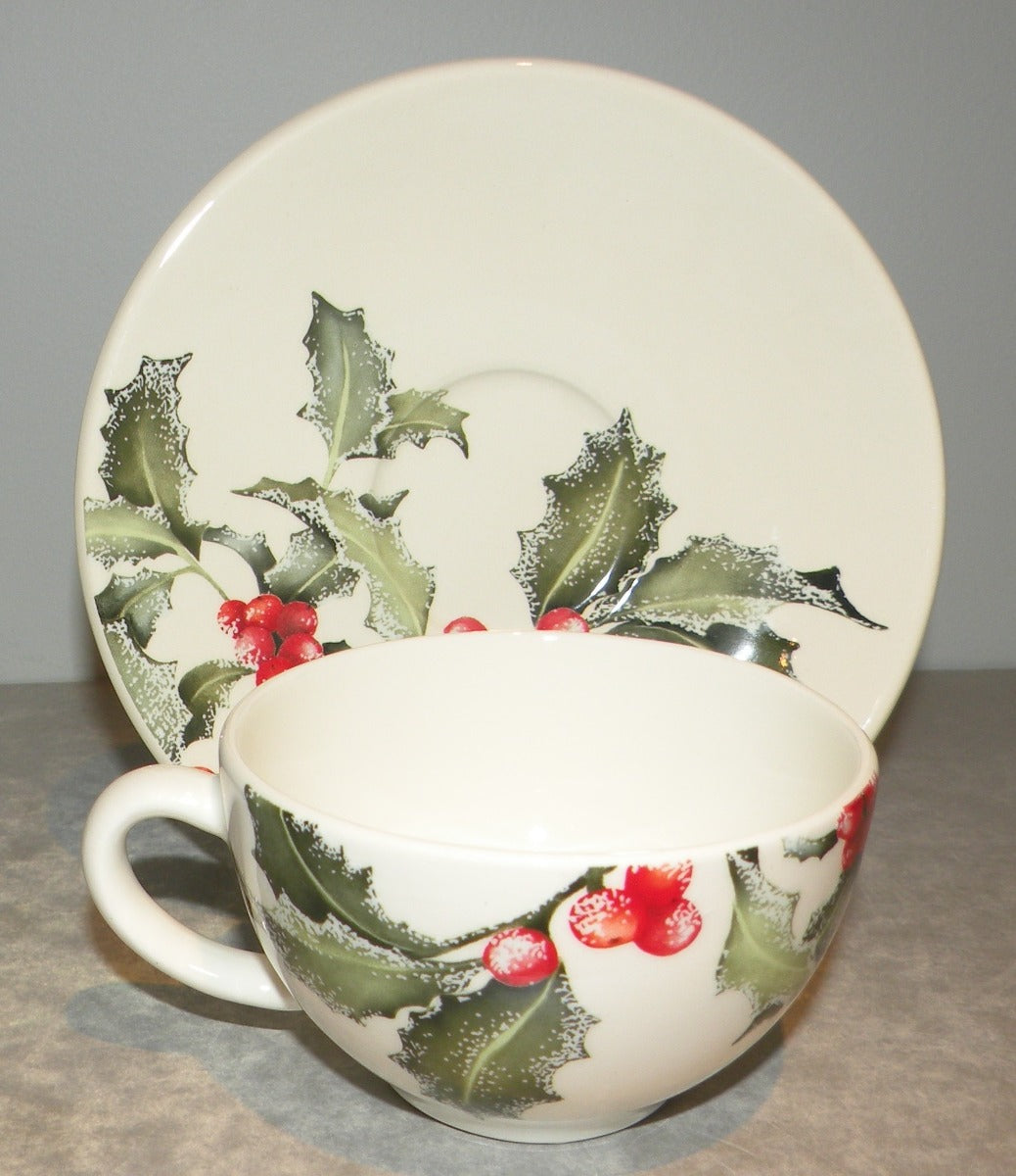 Tea Cup & Saucer, Holly