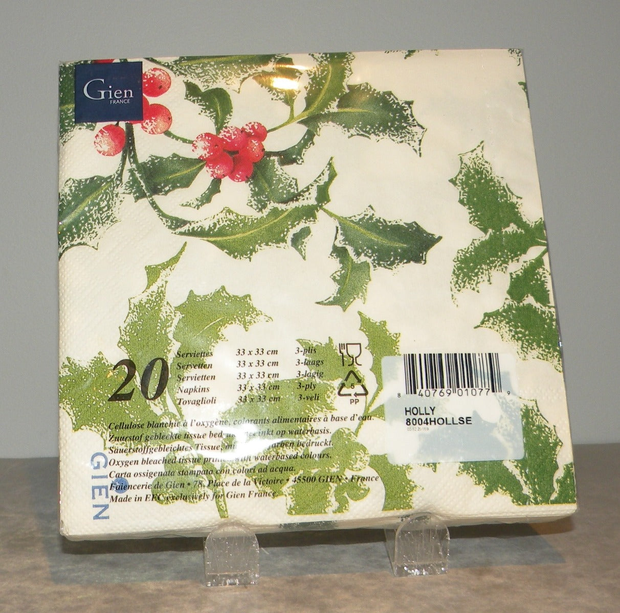 Pack of 20 Paper Napkins , Holly