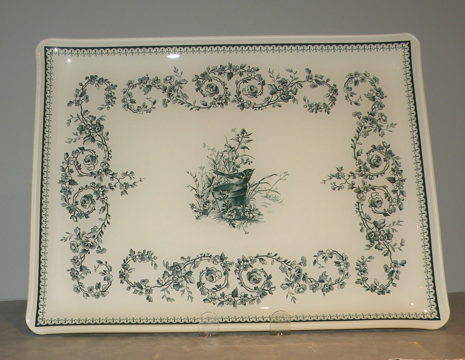 acrylic serving tray small  Oiseau , Les Depareillees Vert