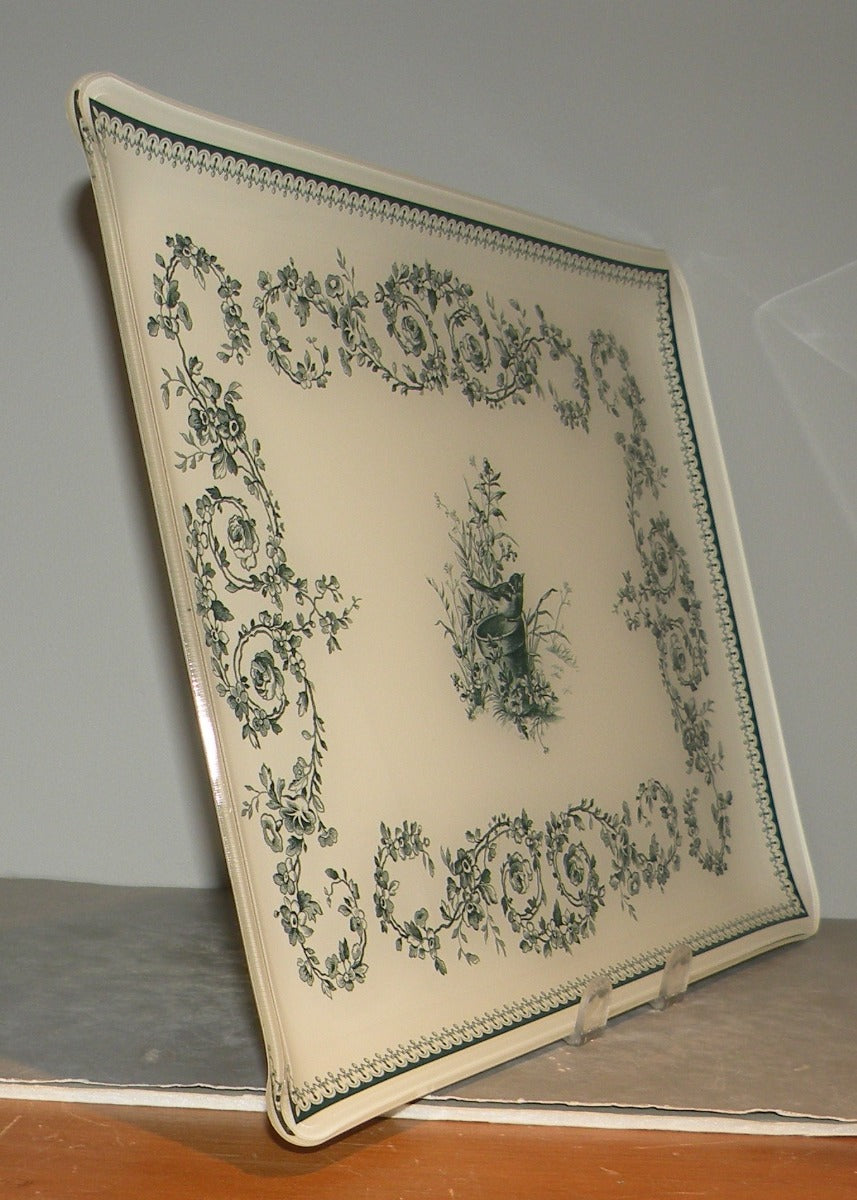 acrylic serving tray small  Oiseau , Les Depareillees Vert
