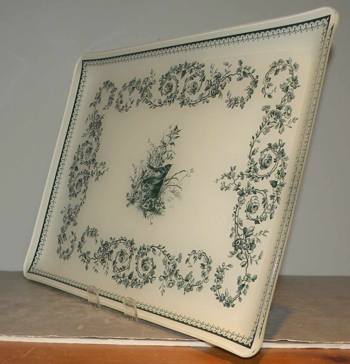 acrylic serving tray small  Oiseau , Les Depareillees Vert