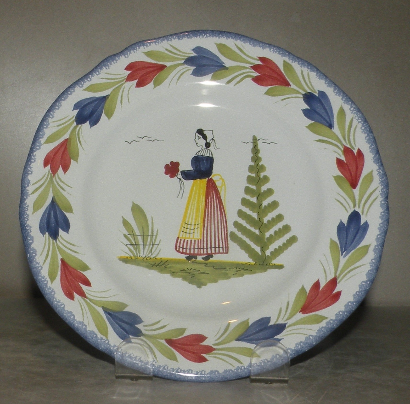 Scalopped Bread & Butter Plate with Lady Mistral Blue