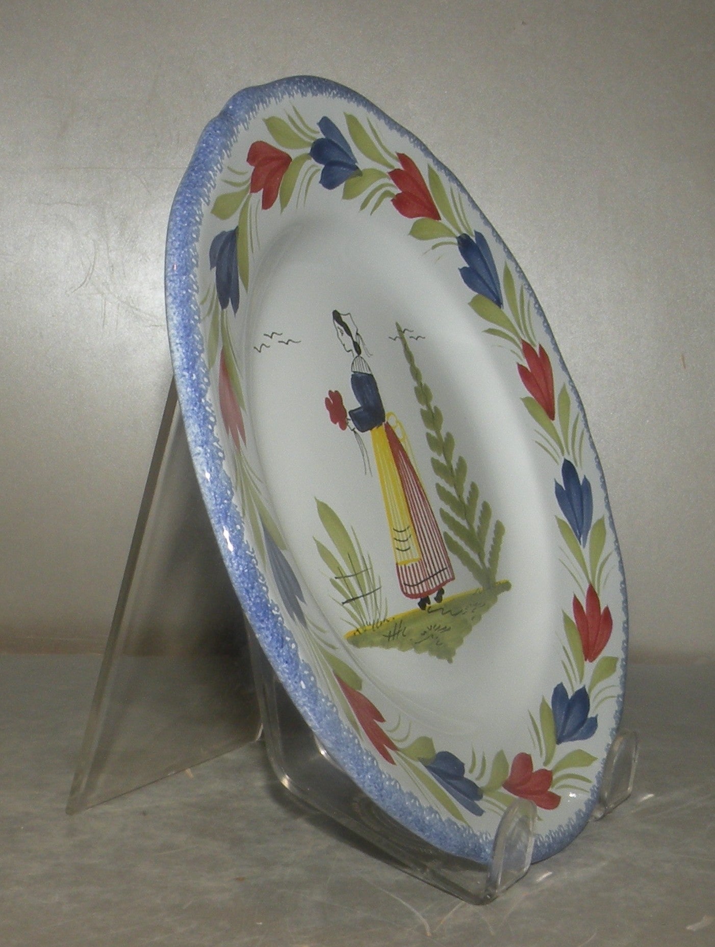 Scalopped Bread & Butter Plate with Lady Mistral Blue