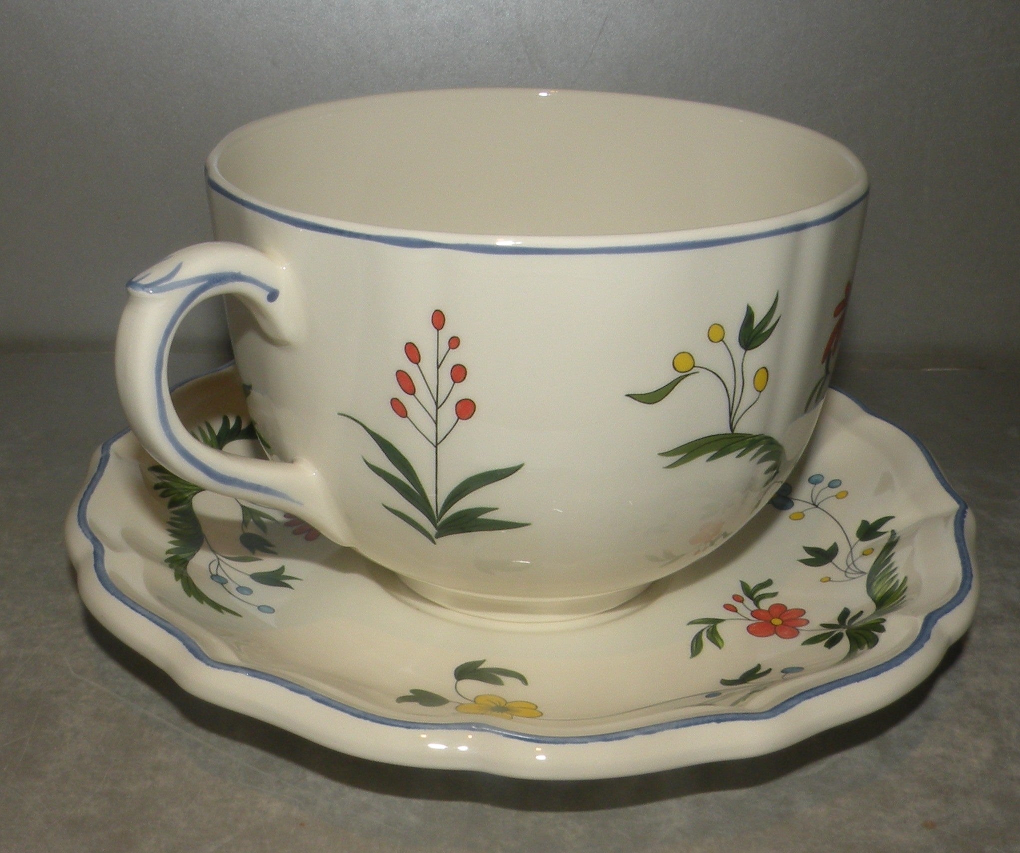 Jumbo Breakfast Cup & Saucer, Oiseaux de Paradis