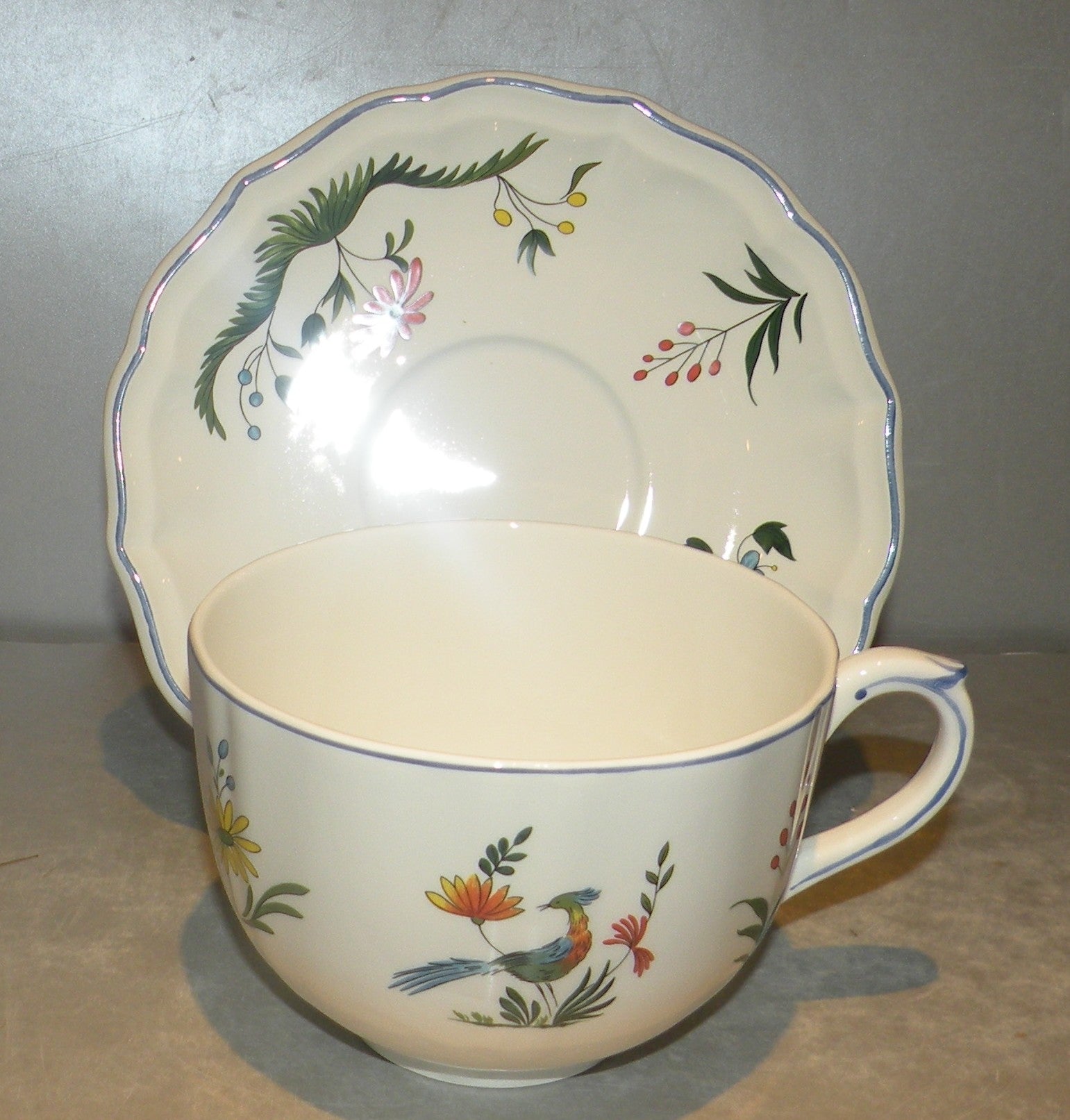 Jumbo Breakfast Cup & Saucer, Oiseaux de Paradis