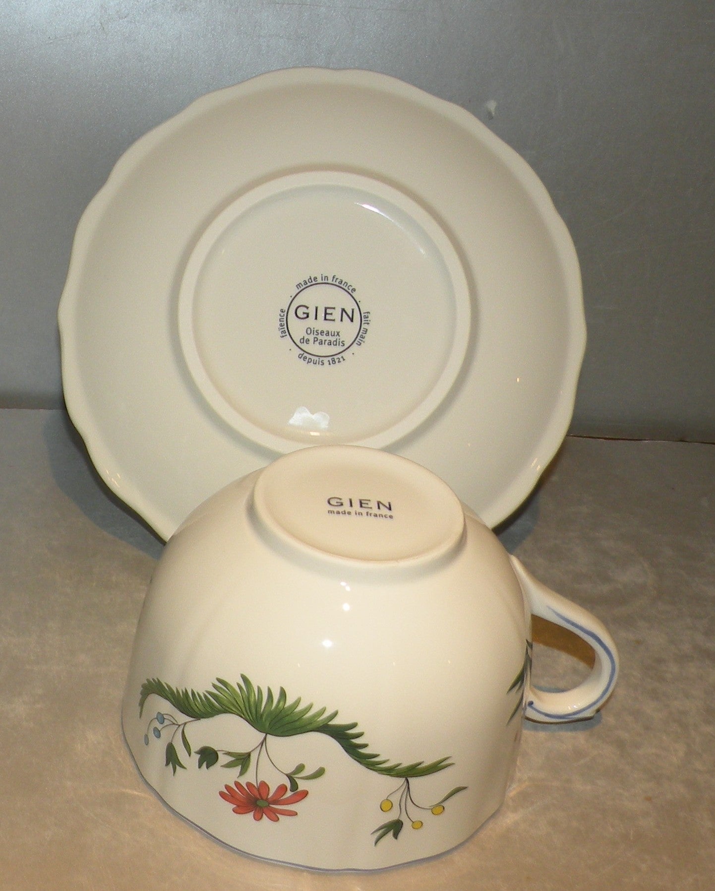 Jumbo Breakfast Cup & Saucer, Oiseaux de Paradis