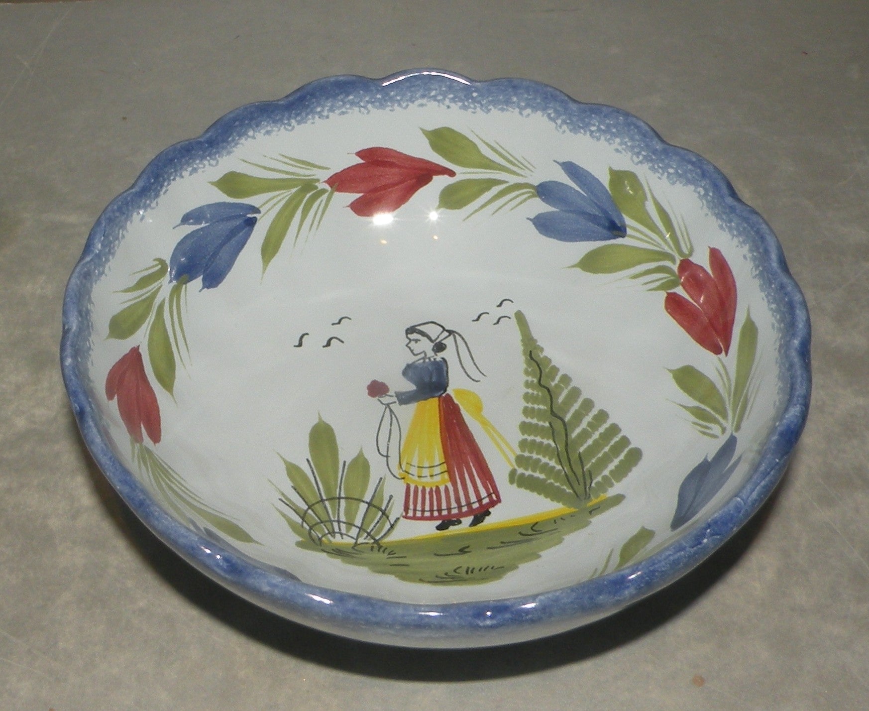 Serving Bowl nr.1 with Lady, Mistral Blue
