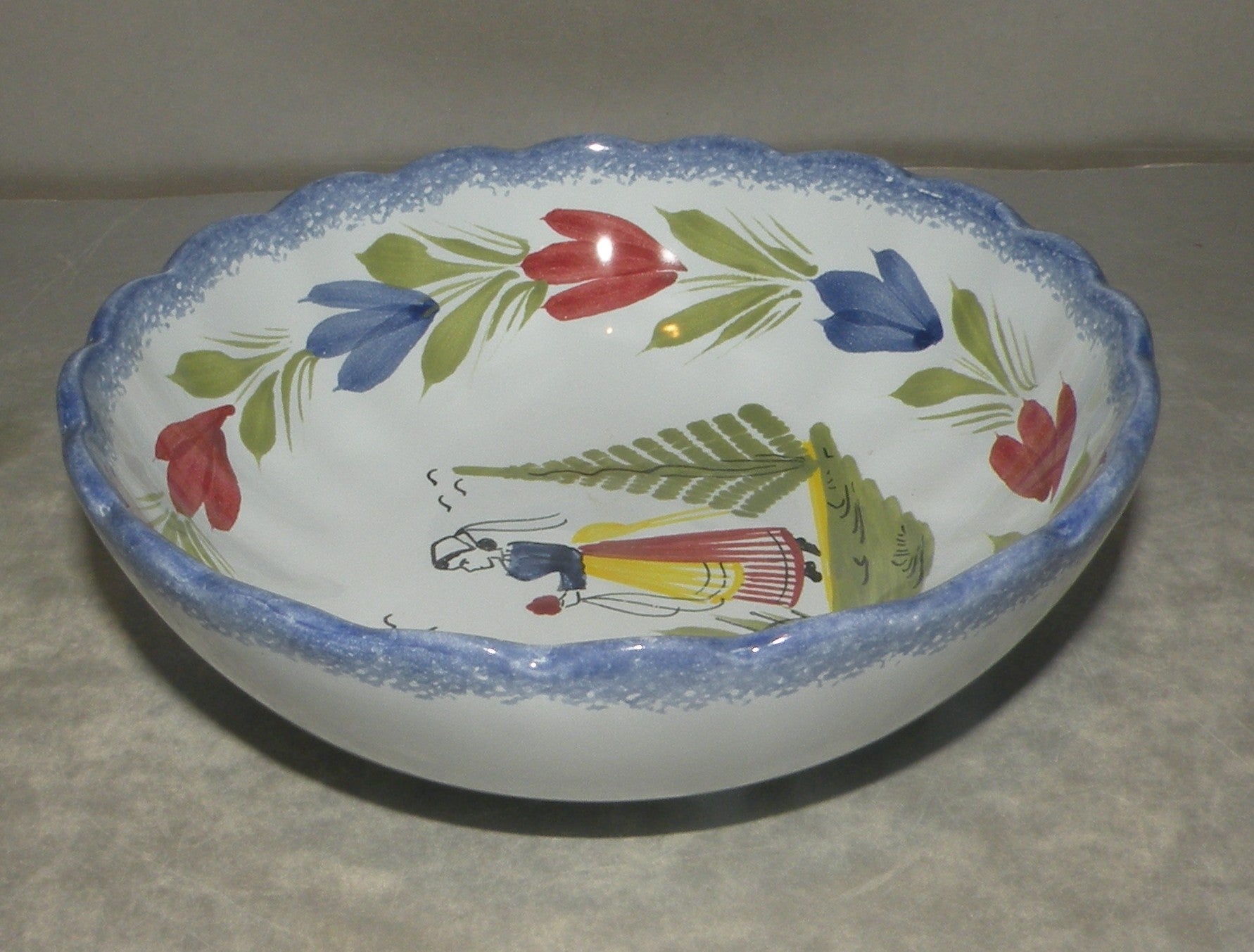 Serving Bowl nr.1 with Lady, Mistral Blue