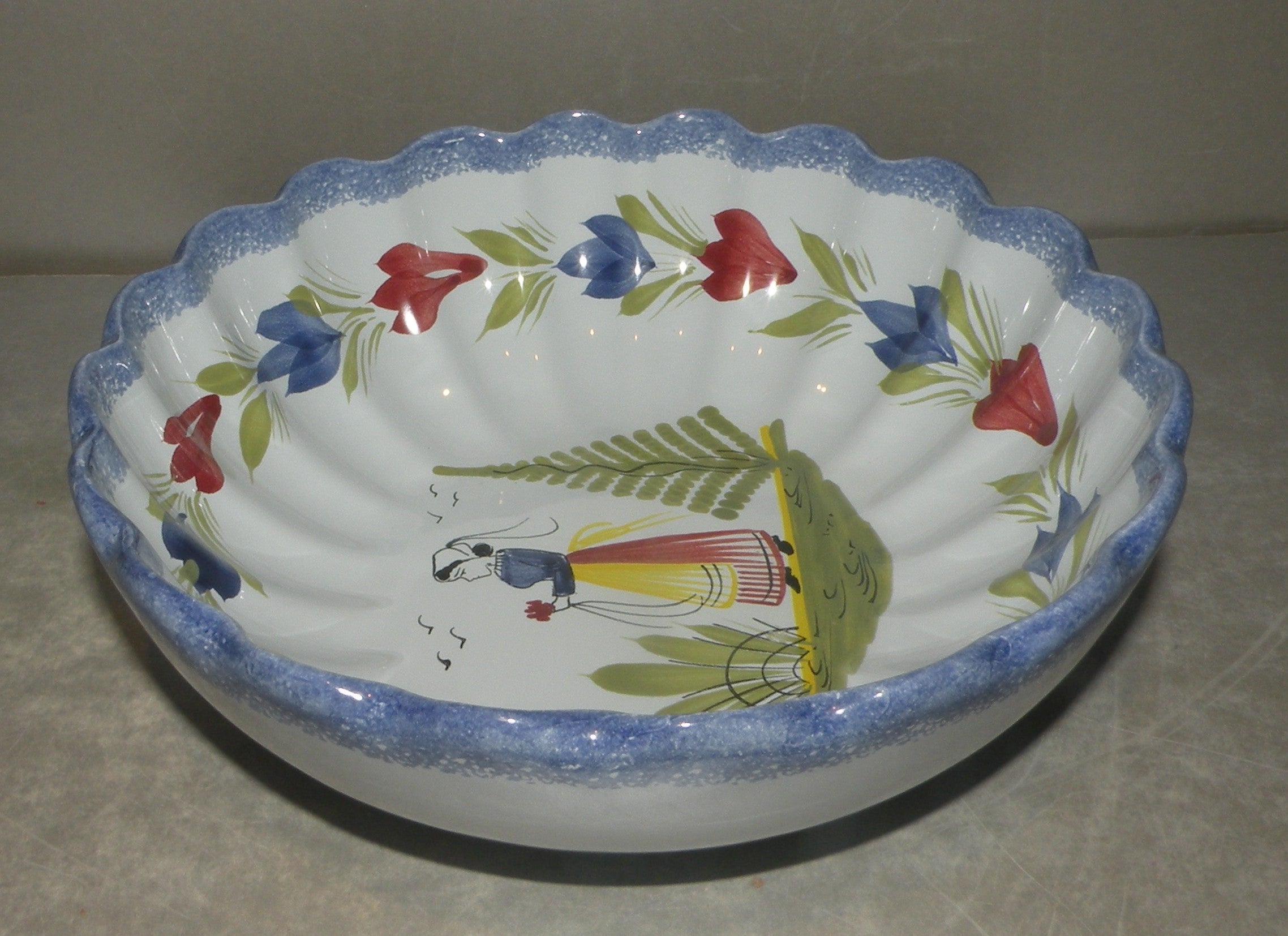 Serving Bowl nr.2 with Lady ,Mistral Blue