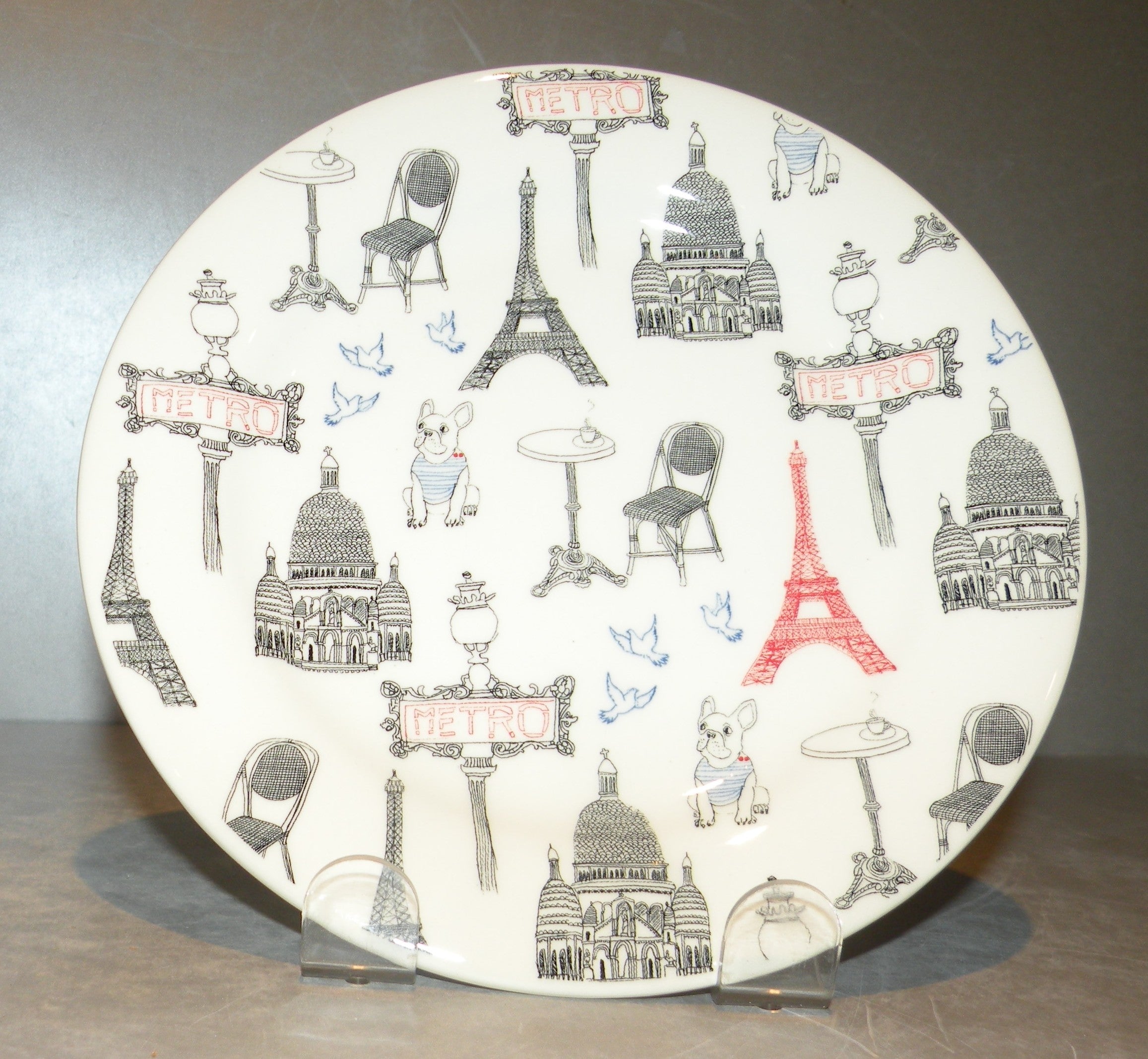 Bread & Butter Plate Tour Eiffel Red , Ca c'est Paris