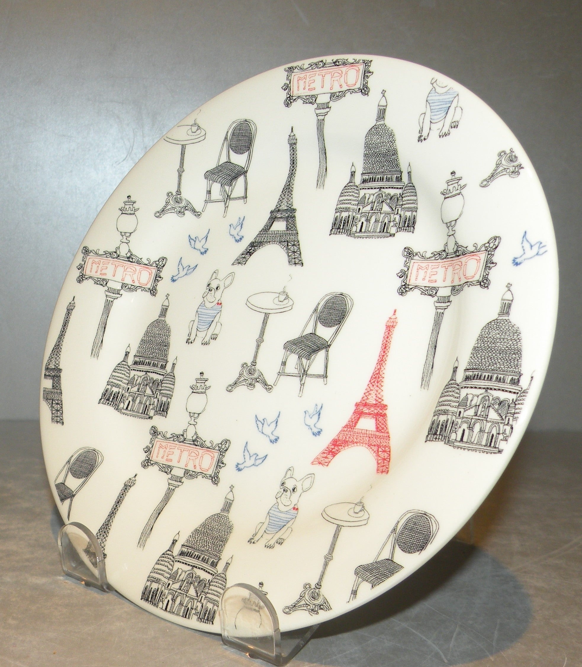 Bread & Butter Plate Tour Eiffel Red , Ca c'est Paris