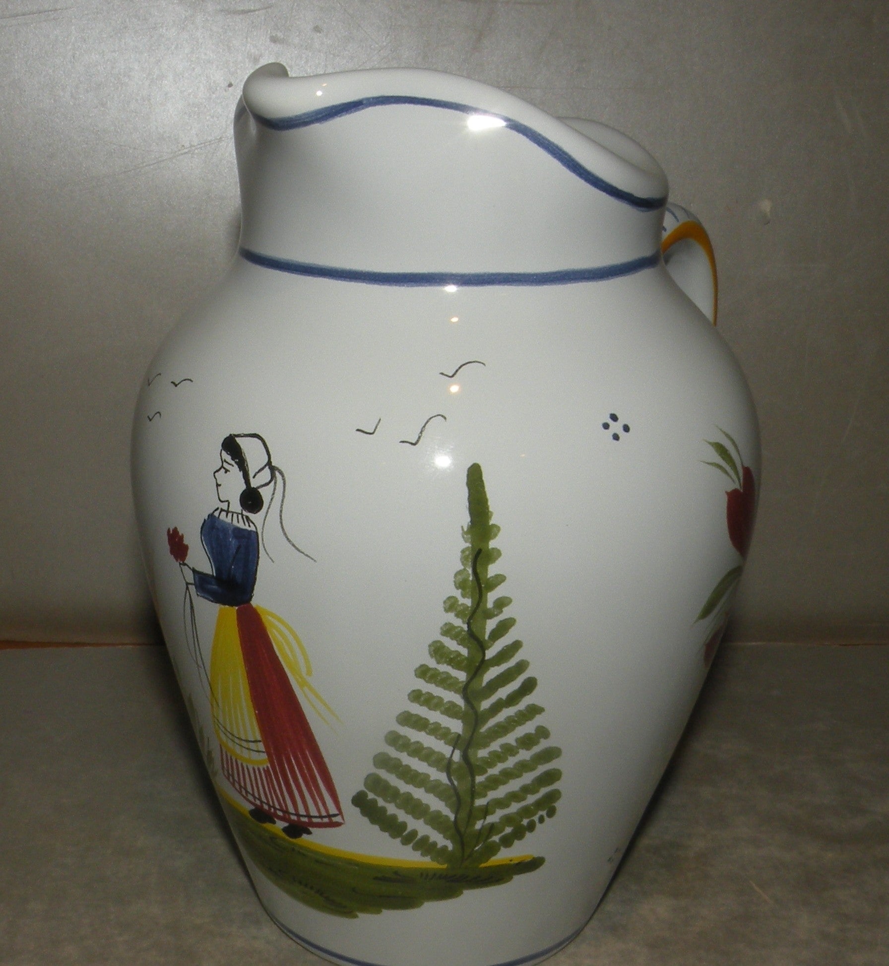 Pitcher with Lady, Mistral Blue