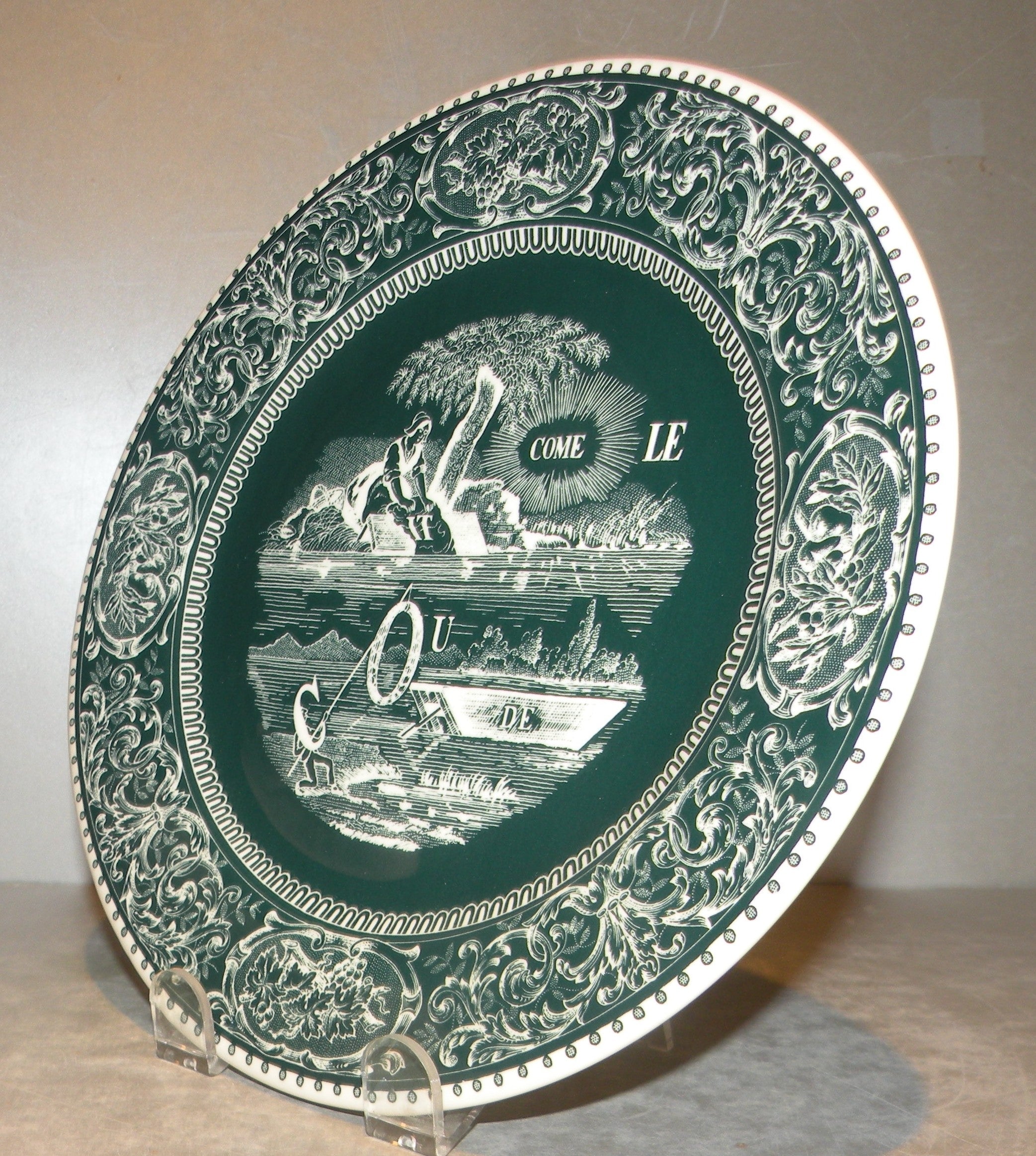 Dessert Plate Rebus , Les Depareillees Vert
