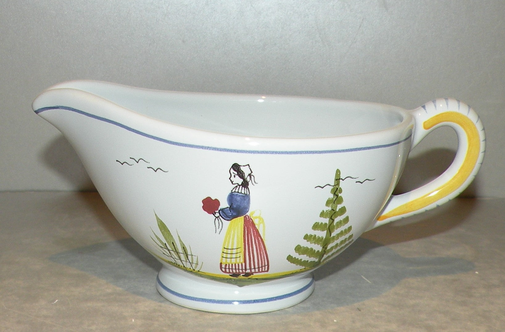 Sauce Boat with Lady , Mistral Blue