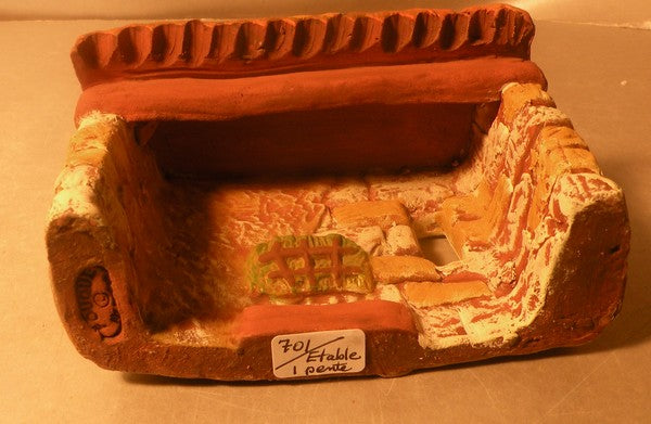 Cowshed 1 slope roof (all clay), Fouque 2 cm