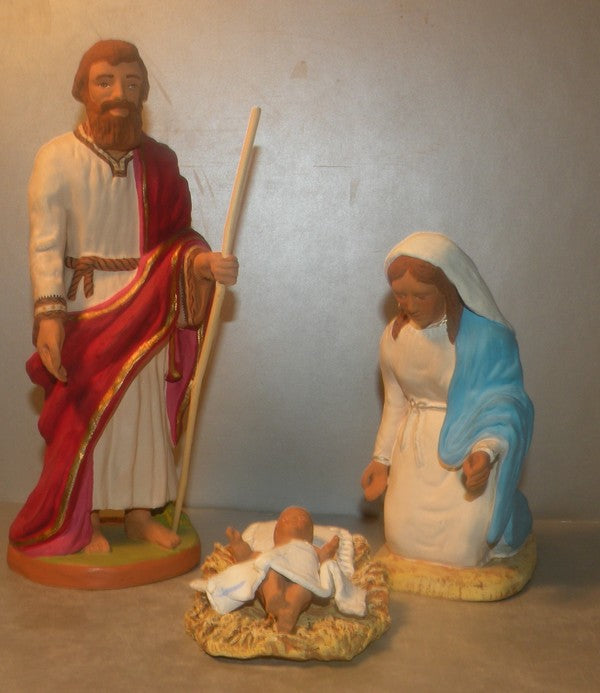 Nativity scene 3 caracters, Fouque 20 Cm