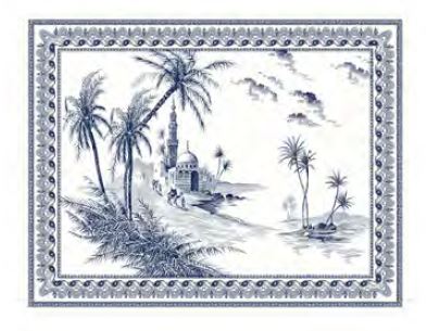 Large acrylic serving tray, Les Depareillees in Blue
