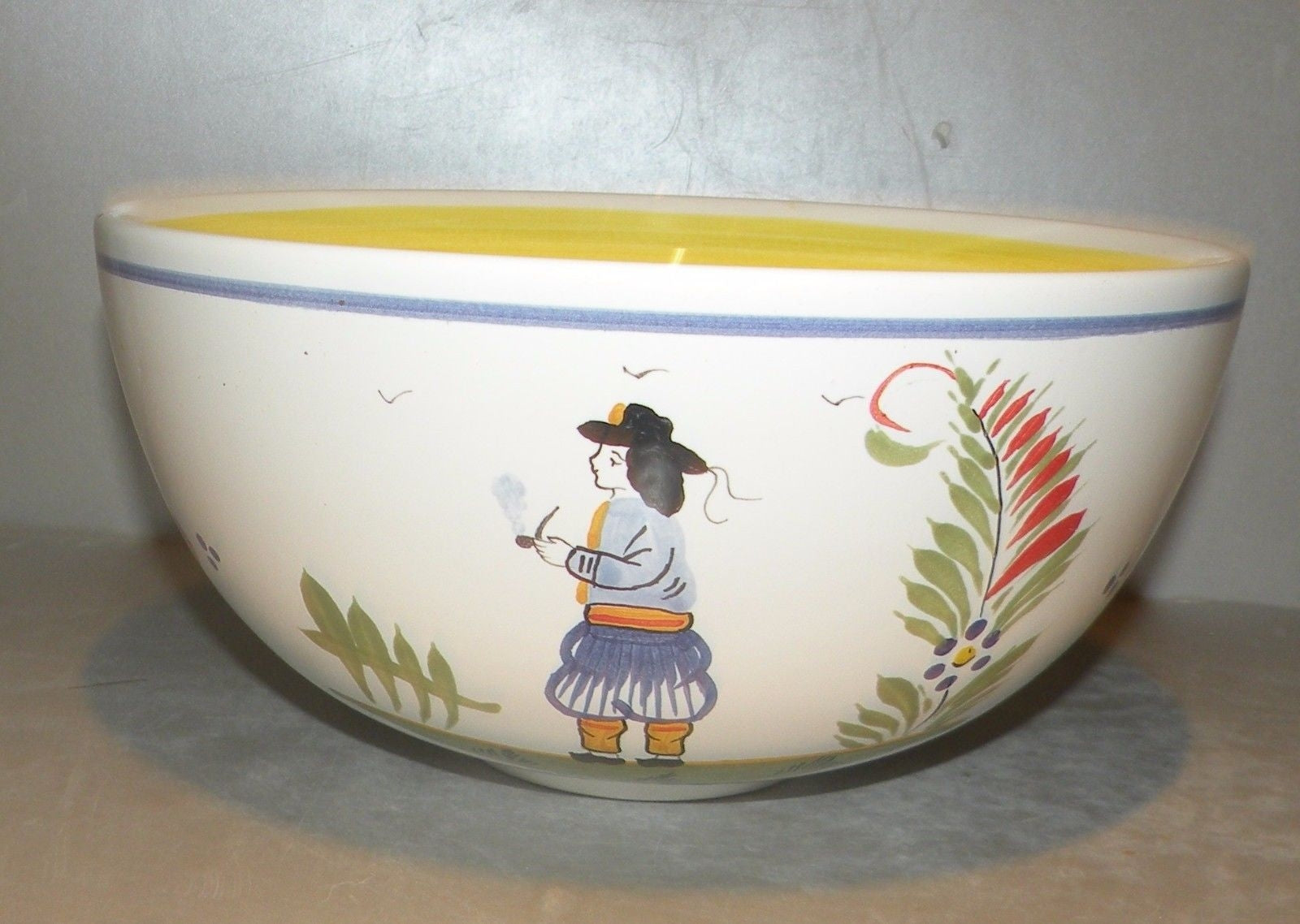 Large Open Vegetable with man Loc Maria , FAB Quimper