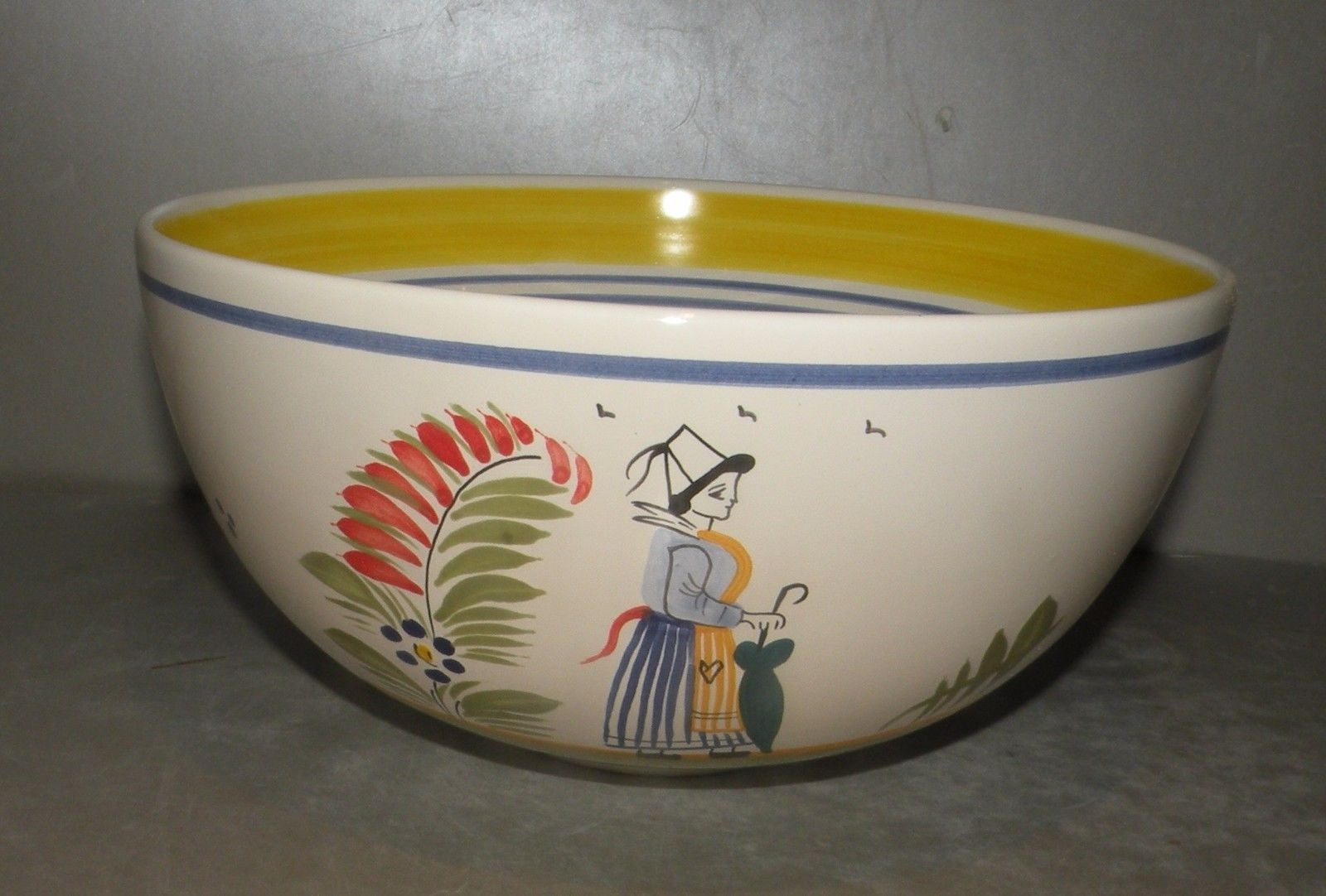 Large Open Vegetable with Lady Loc Maria , FAB Quimper