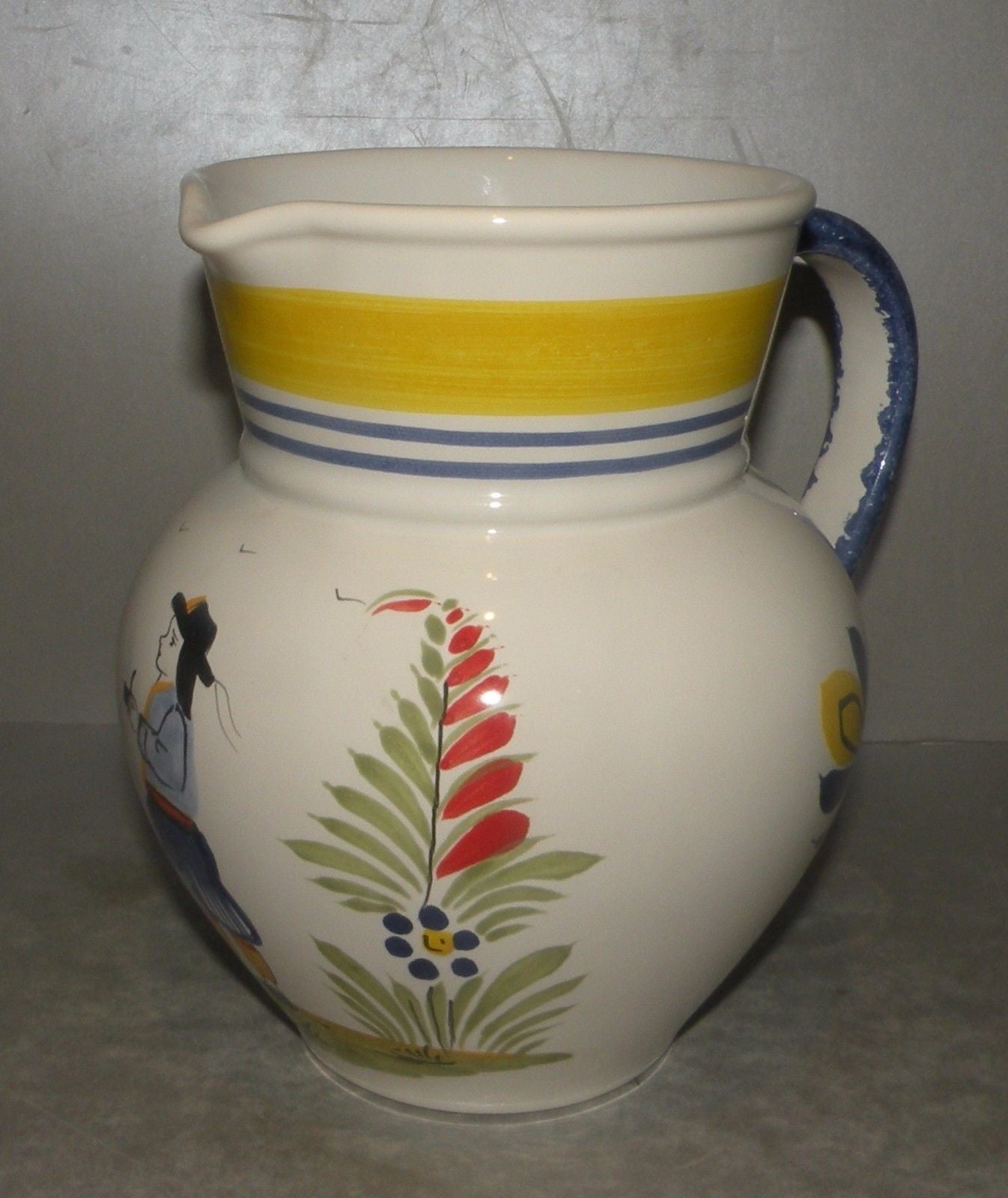 Pitcher with Man Loc Maria , FAB Quimper