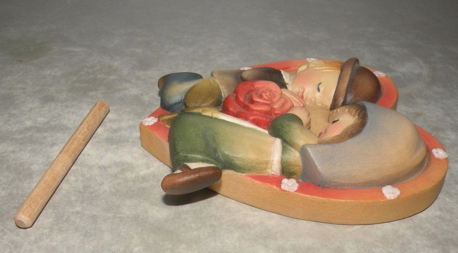 Wedding Heart Hand Carved Wood Piece Anri