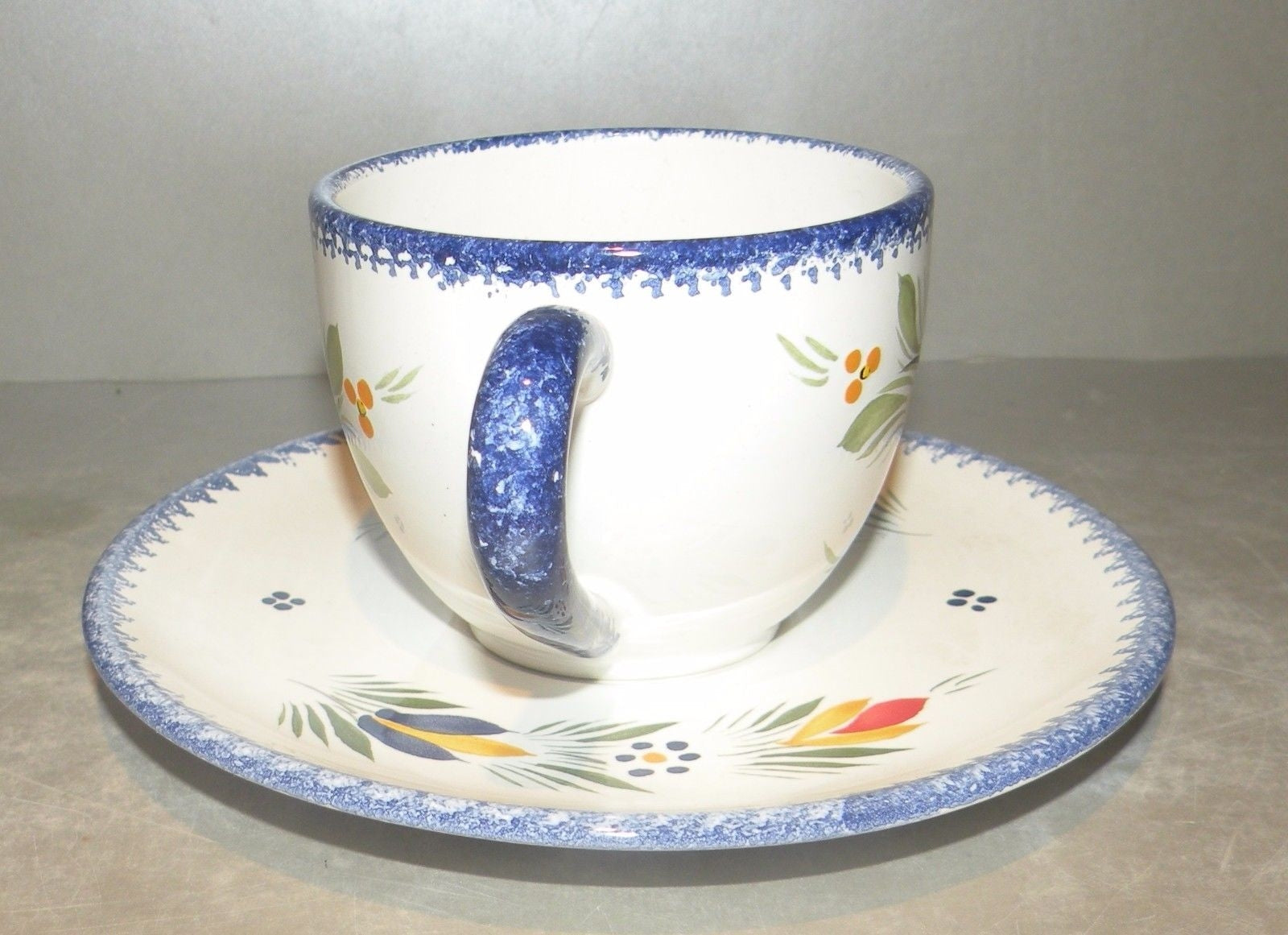 Tea Cup & Saucer Broceliande , FAB Quimper