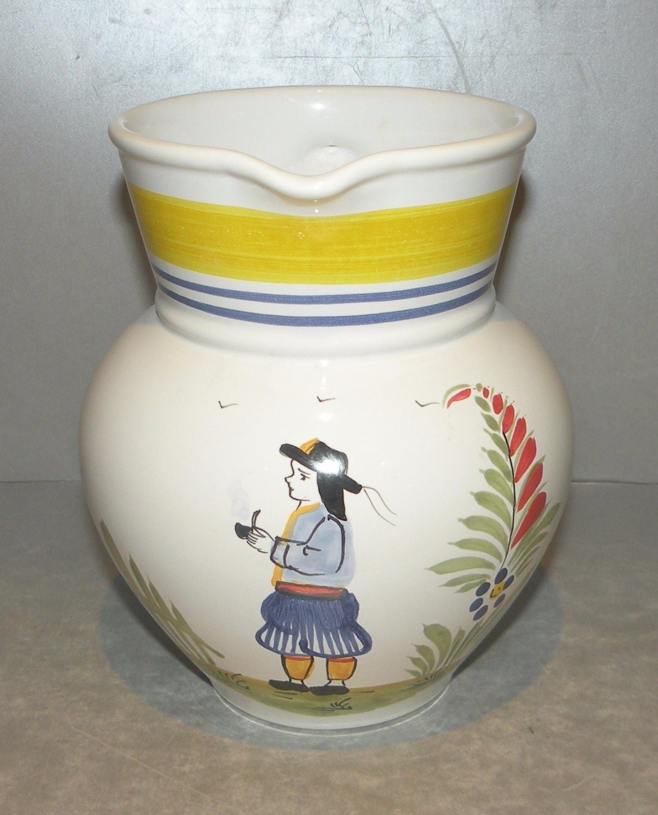 Pitcher with Man Loc Maria , FAB Quimper