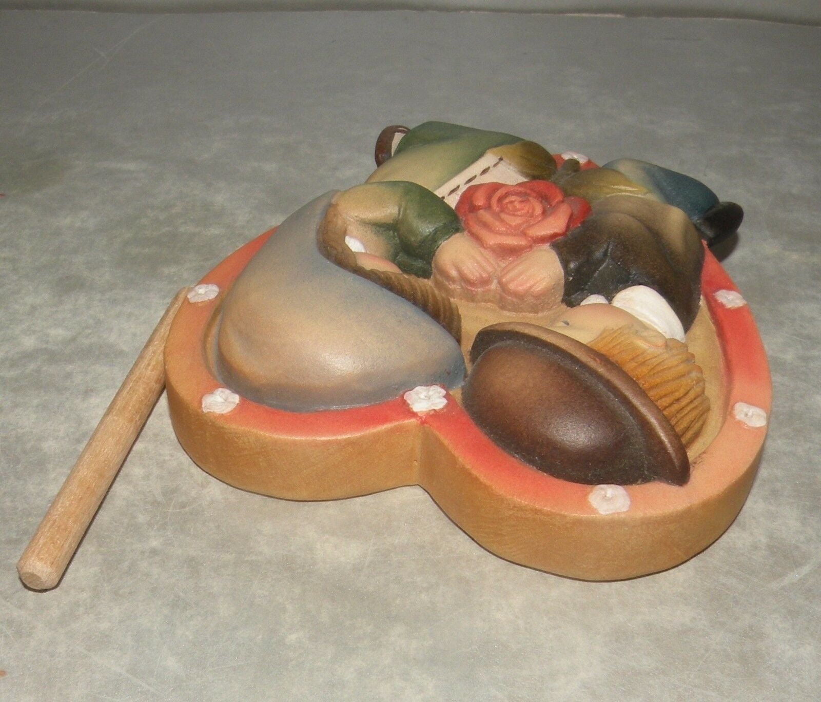 Wedding Heart Hand Carved Wood Piece Anri